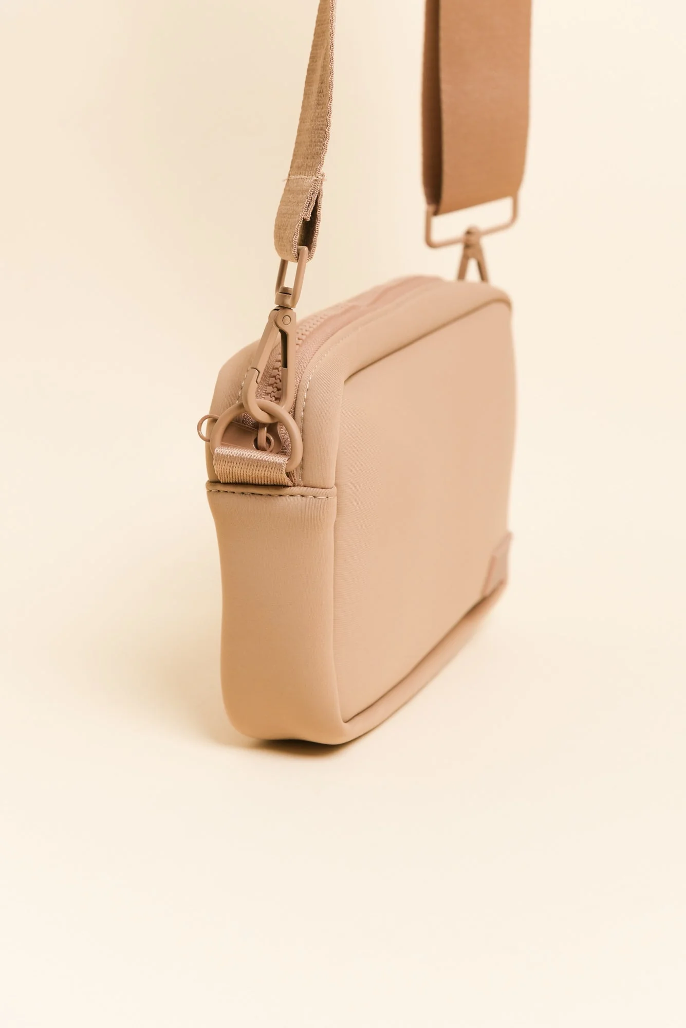 Brodie Beige Neoprene Mini Crossbody Bag - Image 2