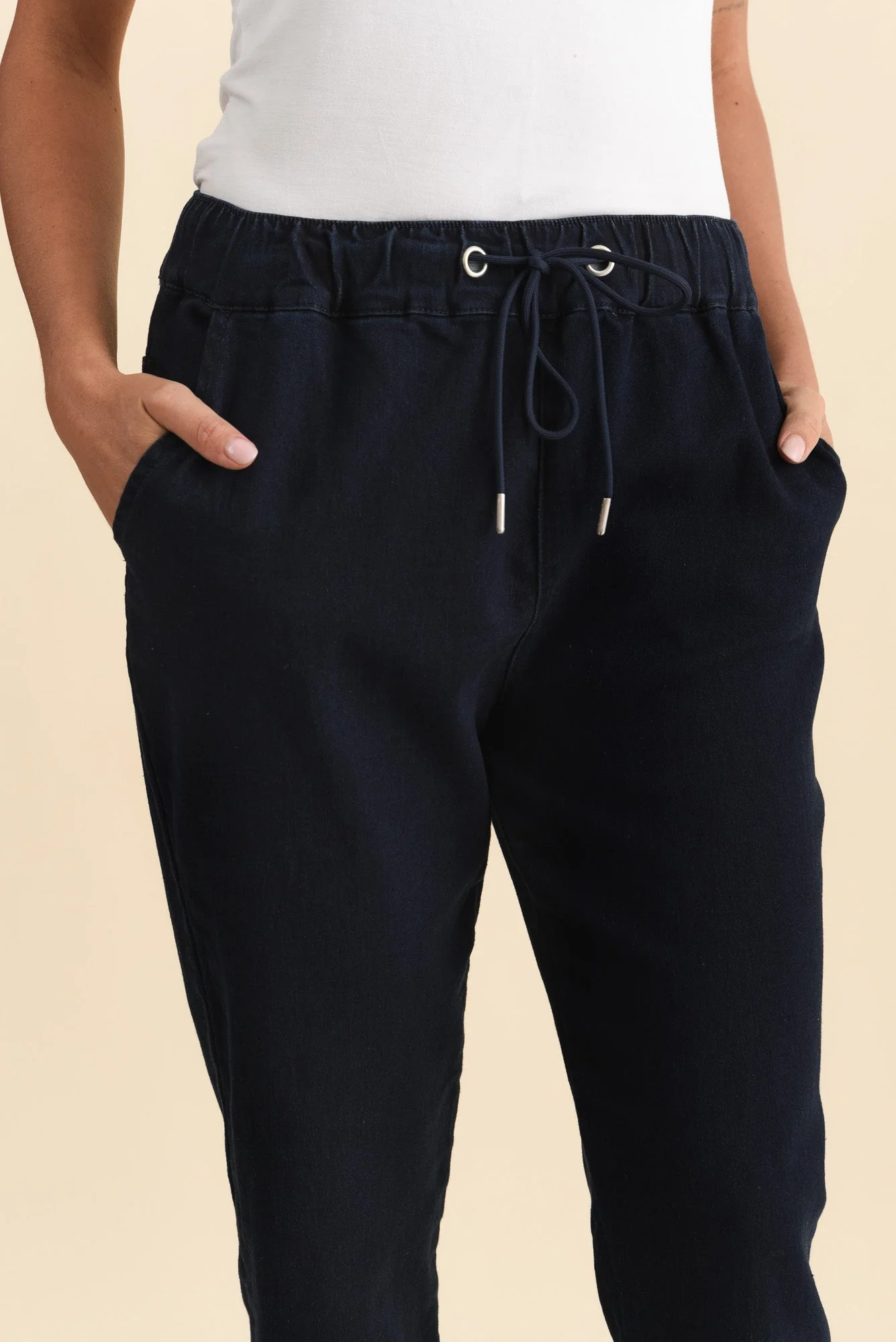 Brooks Dark Blue Cotton Blend Jogger Pants - Image 5