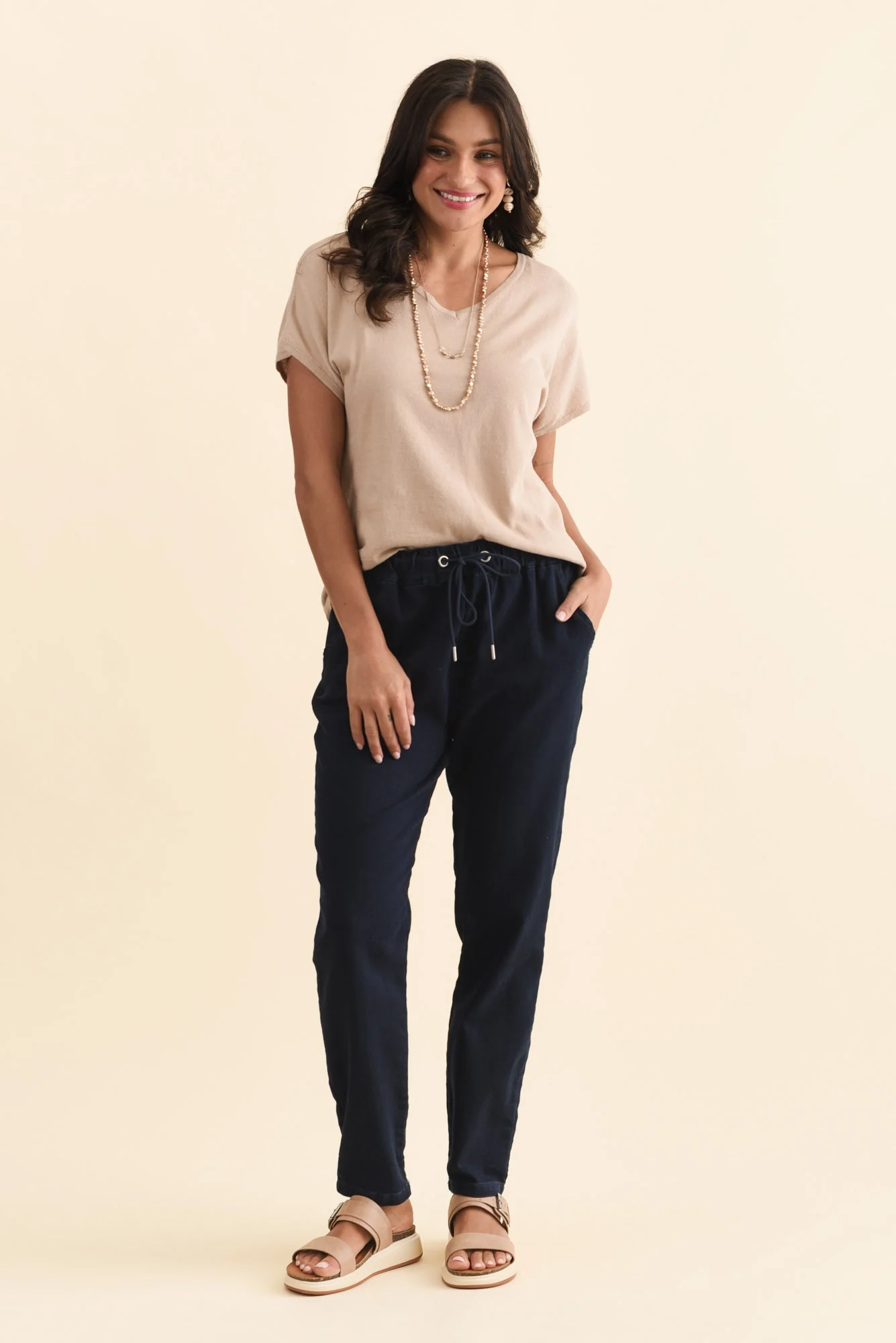 Brooks Dark Blue Cotton Blend Jogger Pants - Image 6