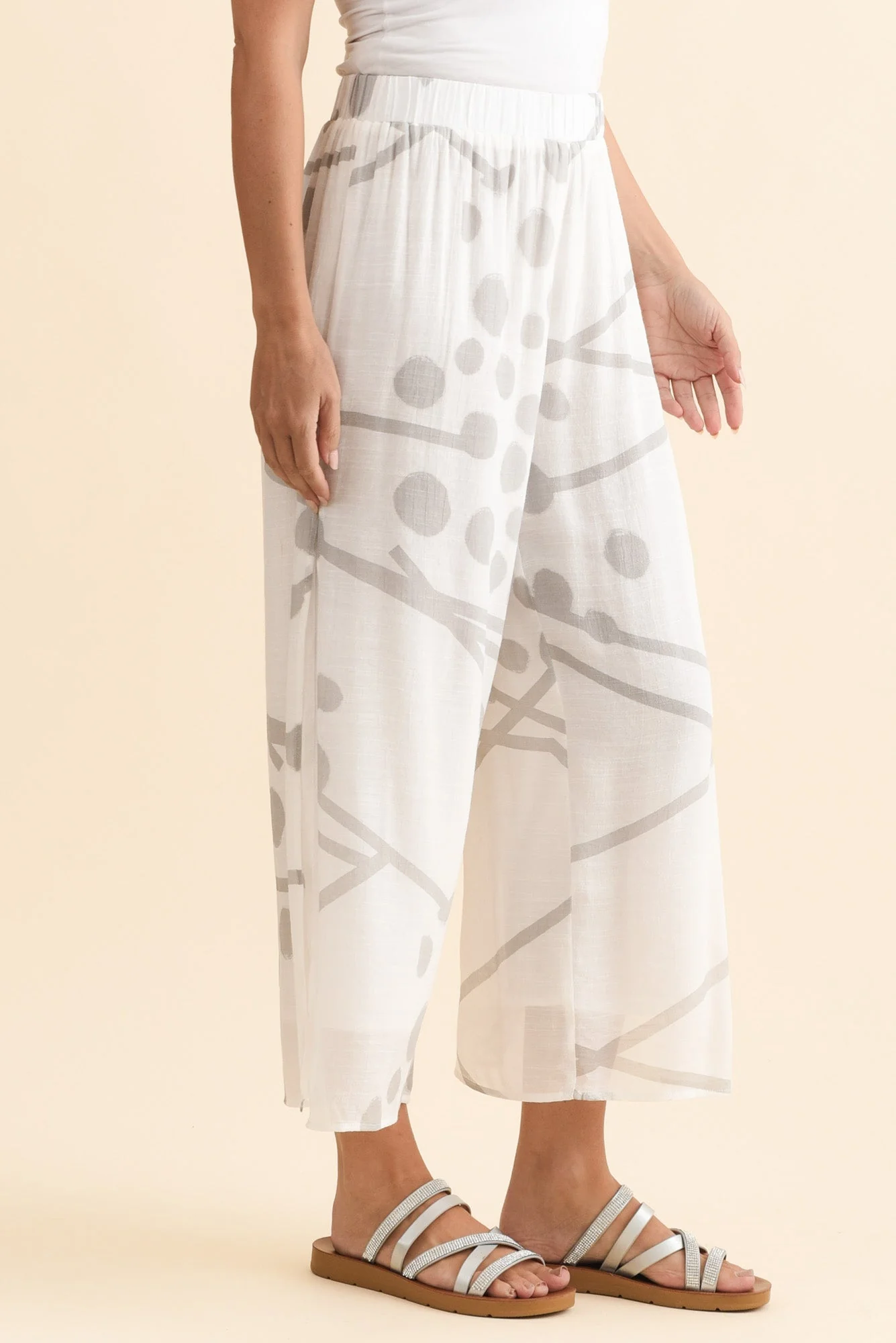 Bryony Grey Geo Layered Pants - Image 3