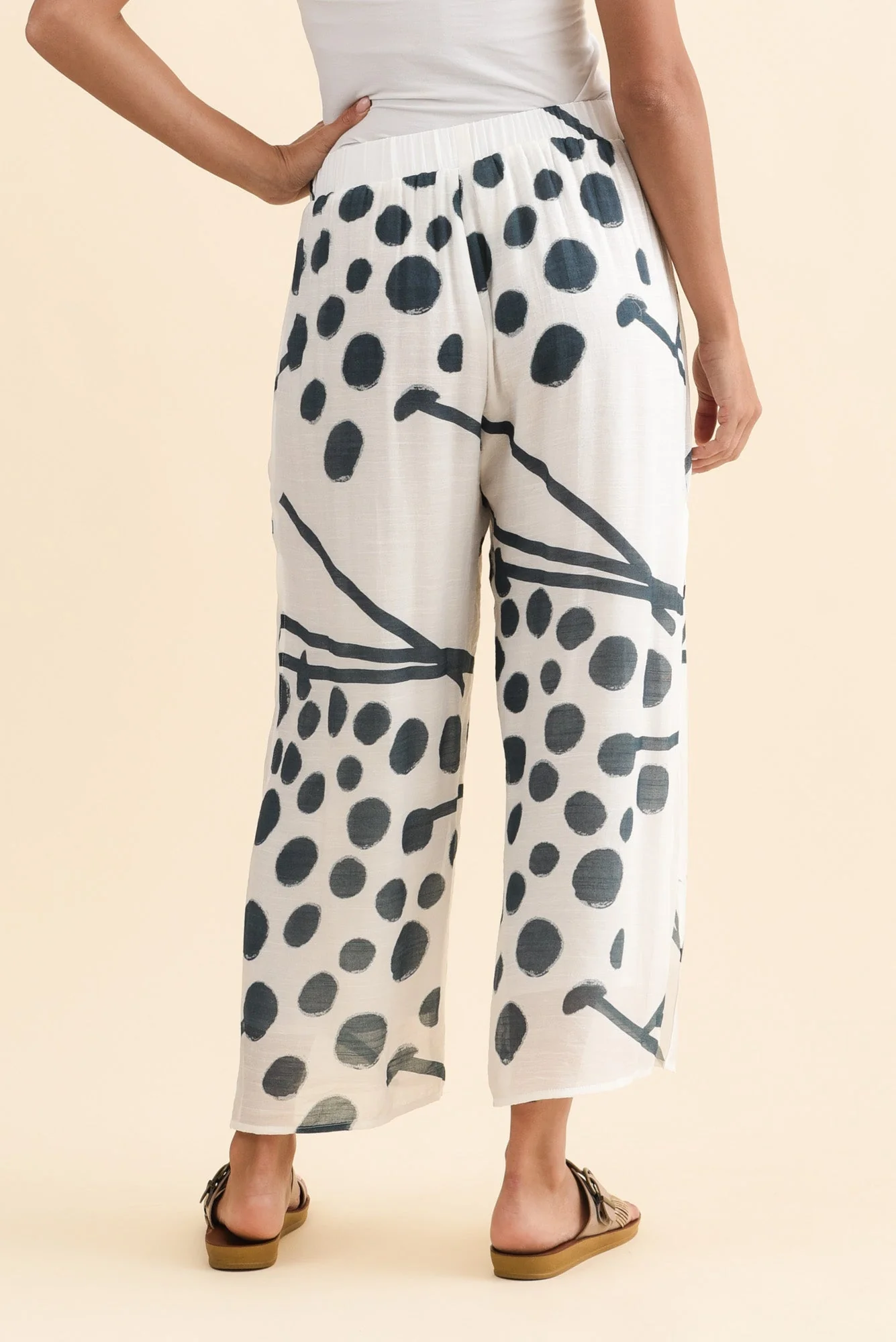 Bryony Navy Geo Layered Pants - Image 4