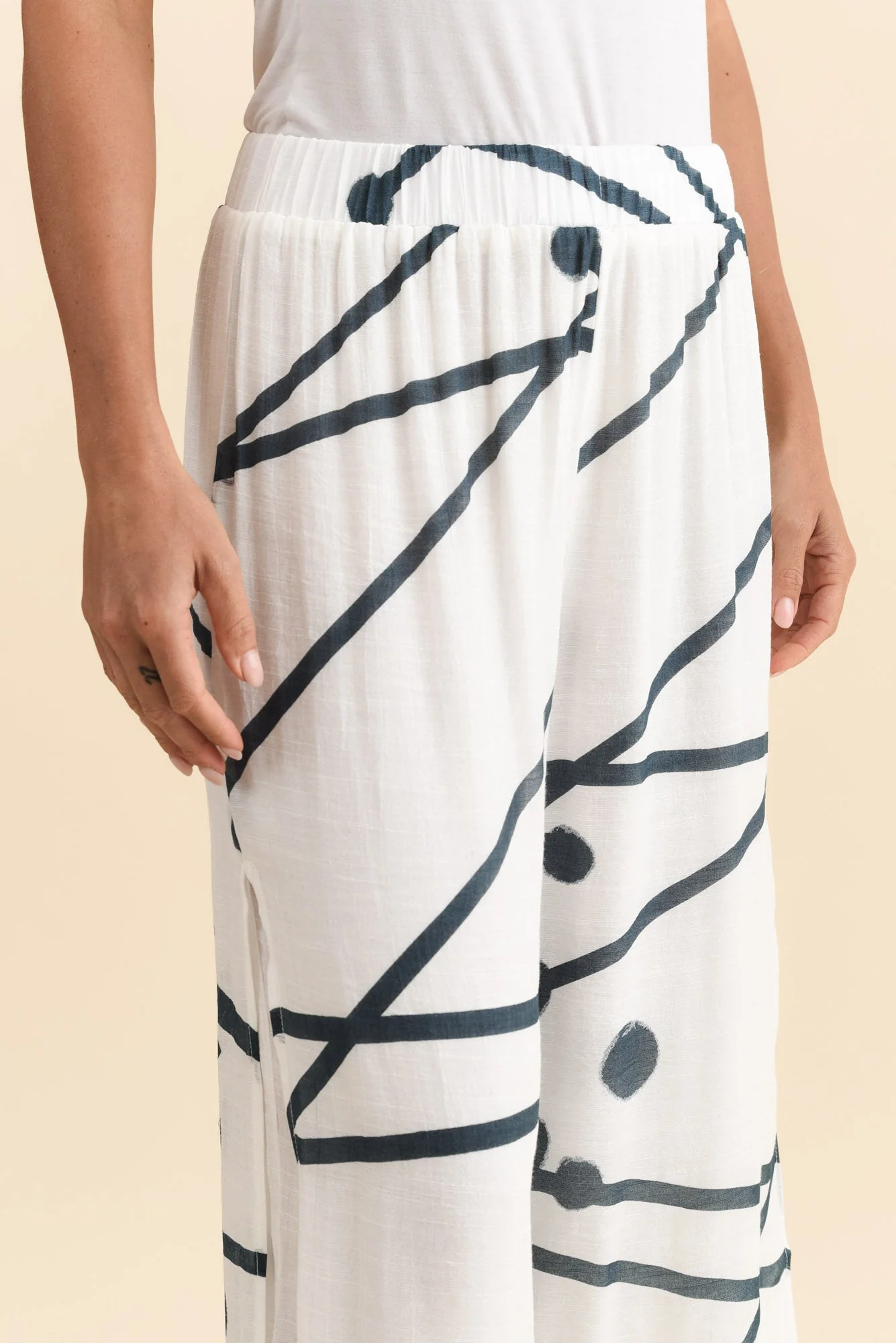 Bryony Navy Geo Layered Pants - Image 5