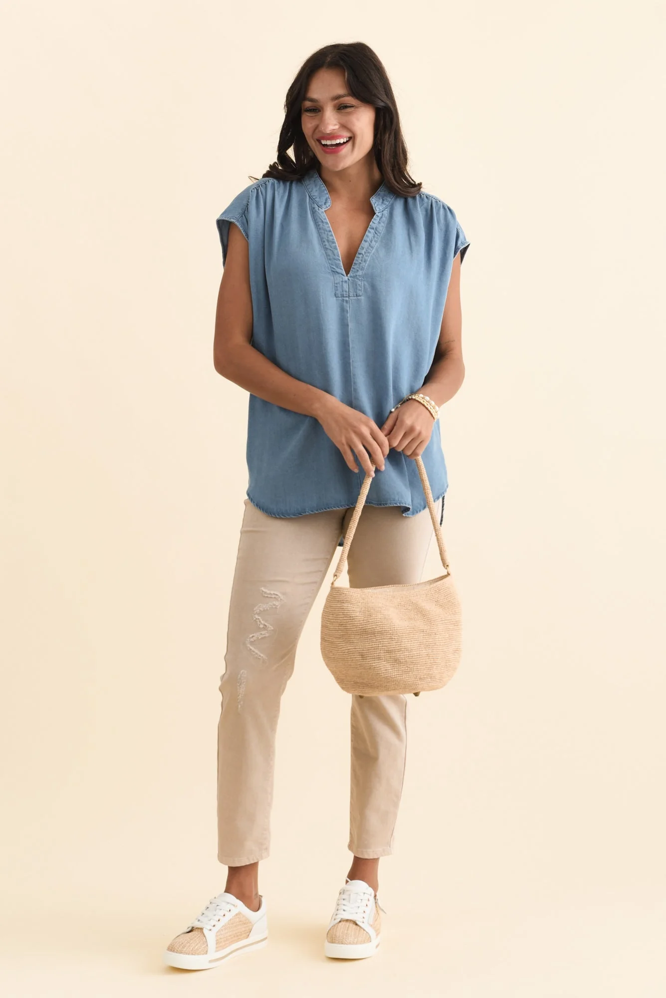 Burwood Blue Tencel Top - Image 2