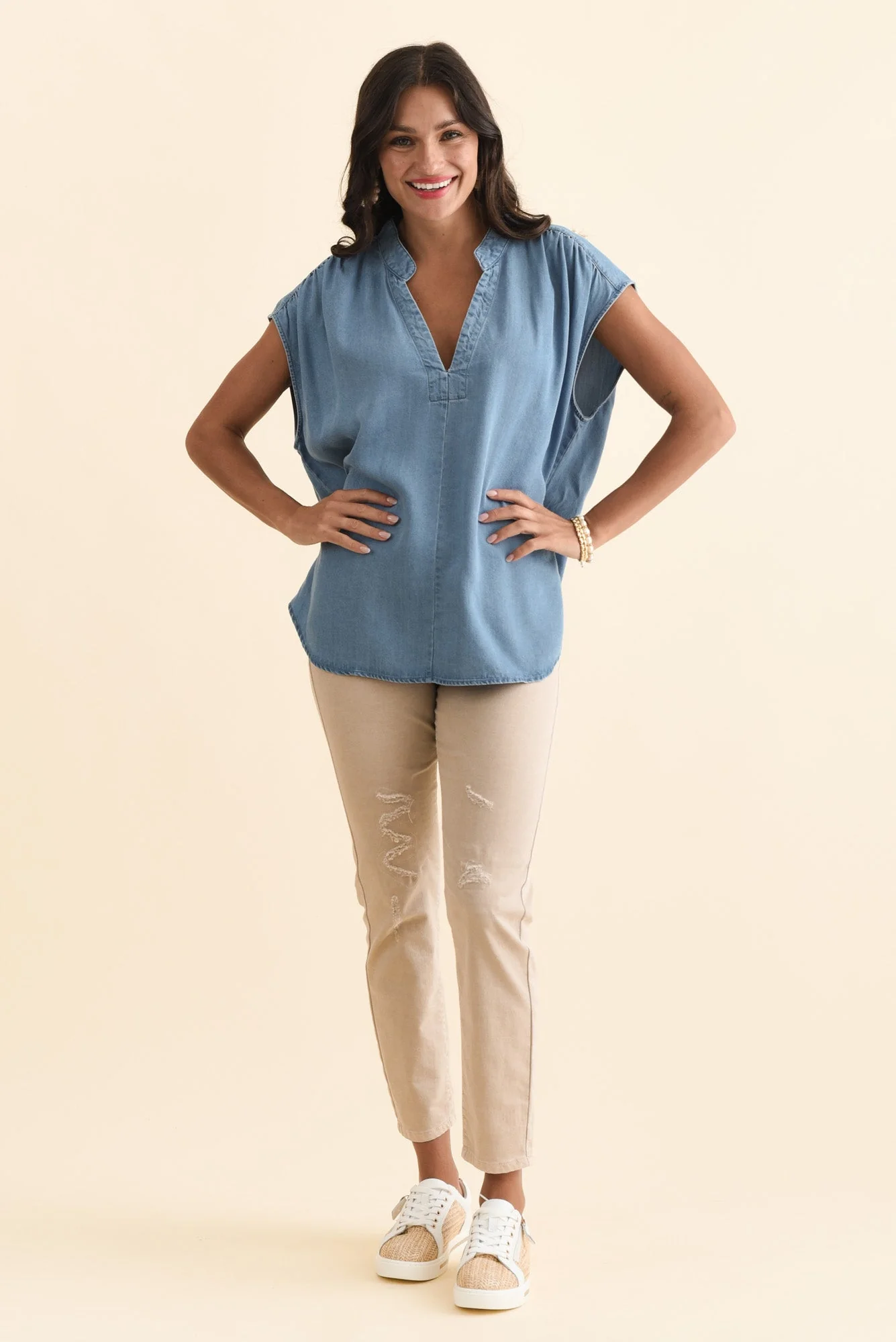 Burwood Blue Tencel Top - Image 6