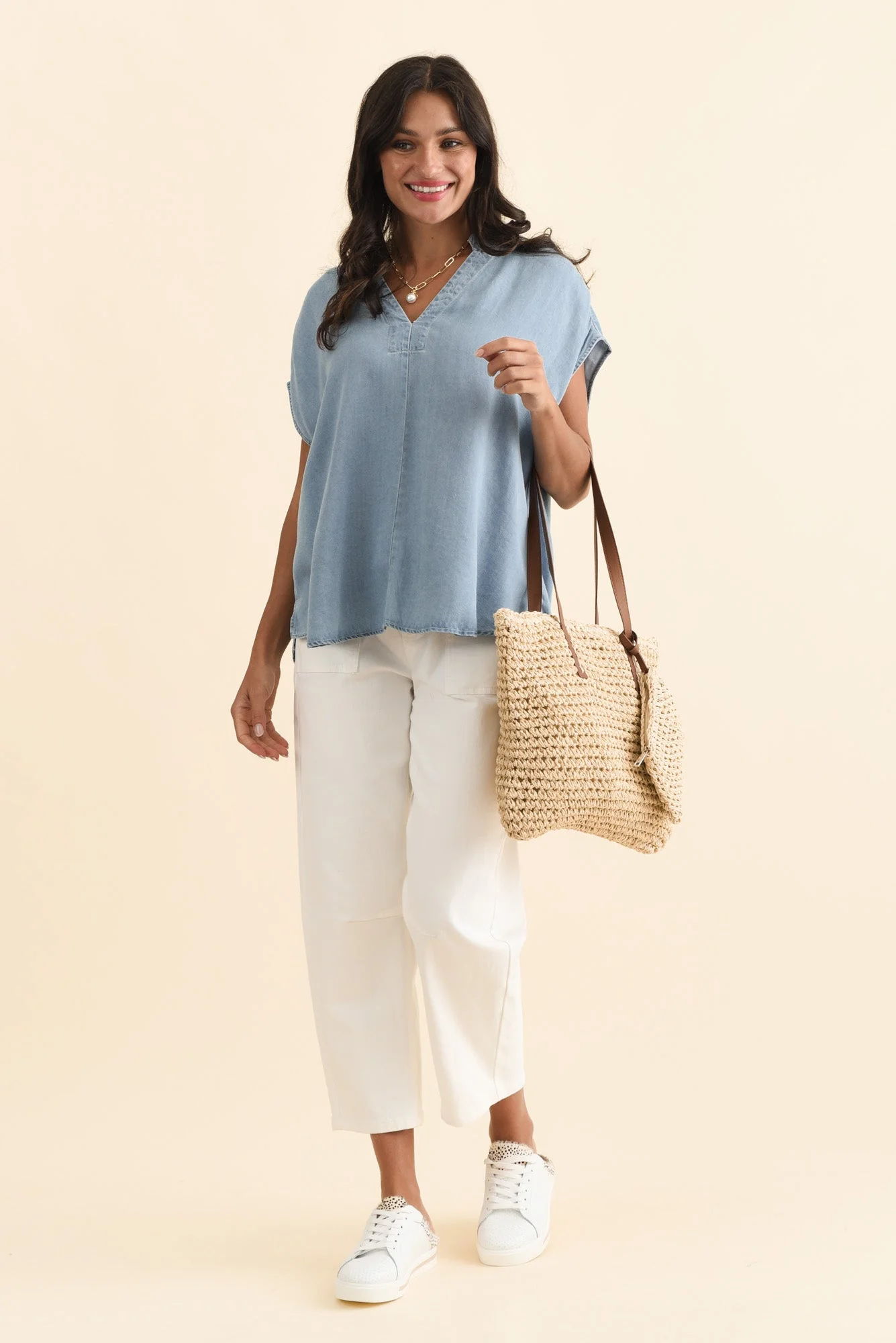 Burwood Light Blue Tencel Top - Image 2