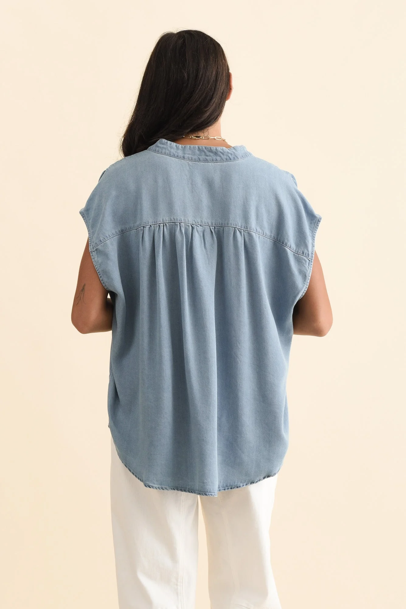 Burwood Light Blue Tencel Top - Image 4