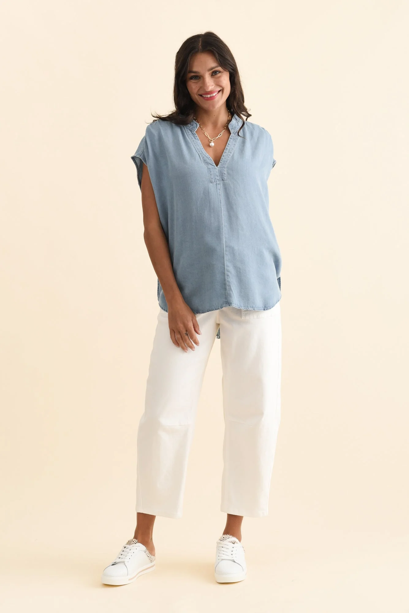 Burwood Light Blue Tencel Top - Image 6