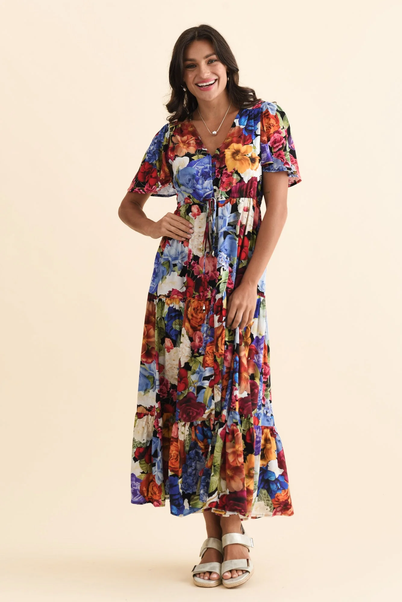 Butler Orange Garden Tie Maxi Dress - Image 2