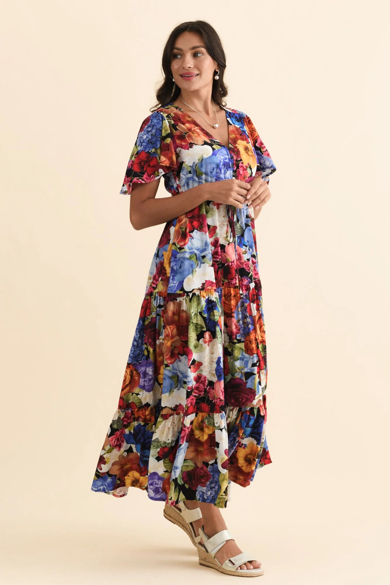 Butler Orange Garden Tie Maxi Dress - Image 3