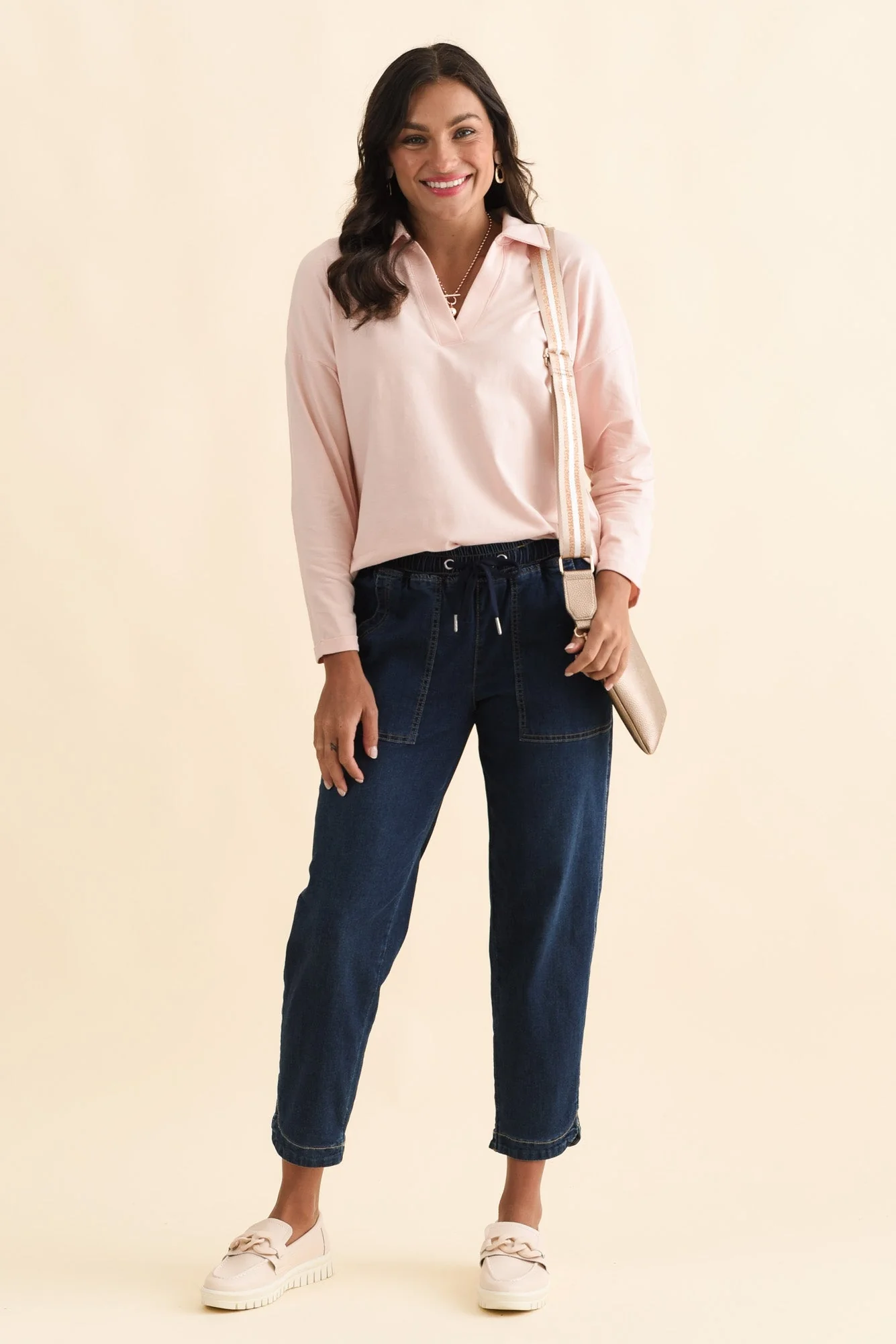 Butler Pink Collared Long Sleeve Top - Image 2