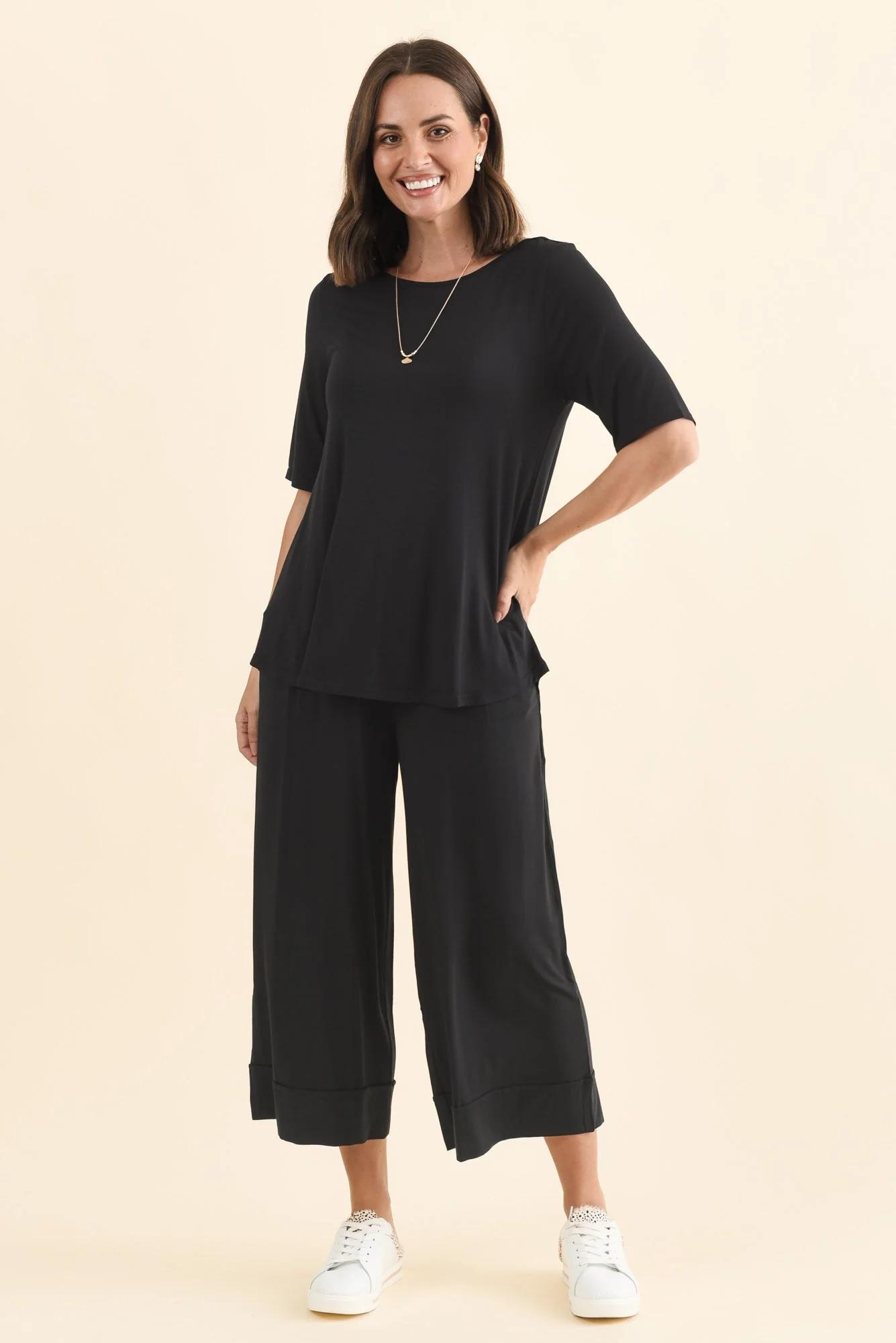 Buttery Black Half Sleeve Top - Image 6