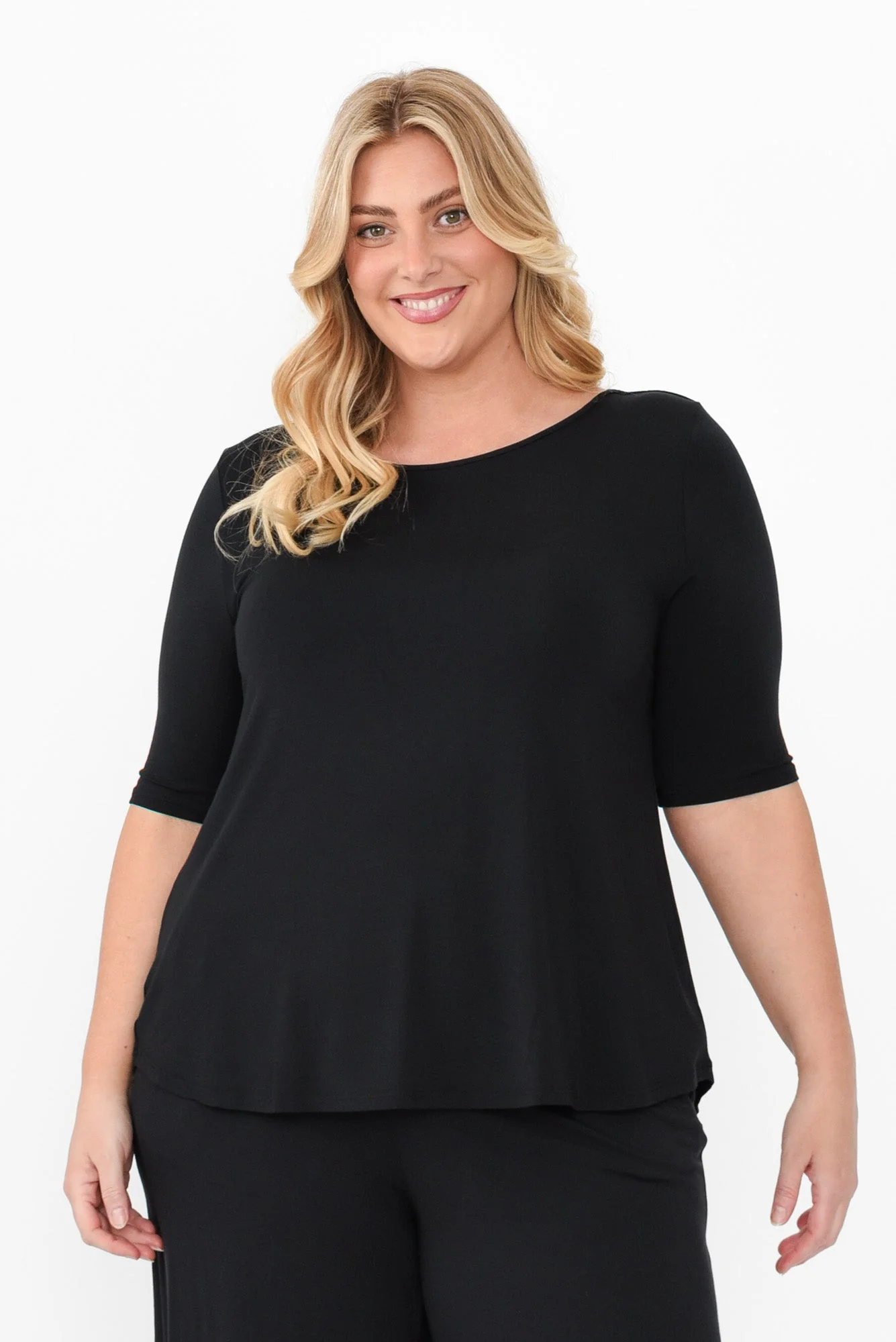 Buttery Black Half Sleeve Top - Image 7