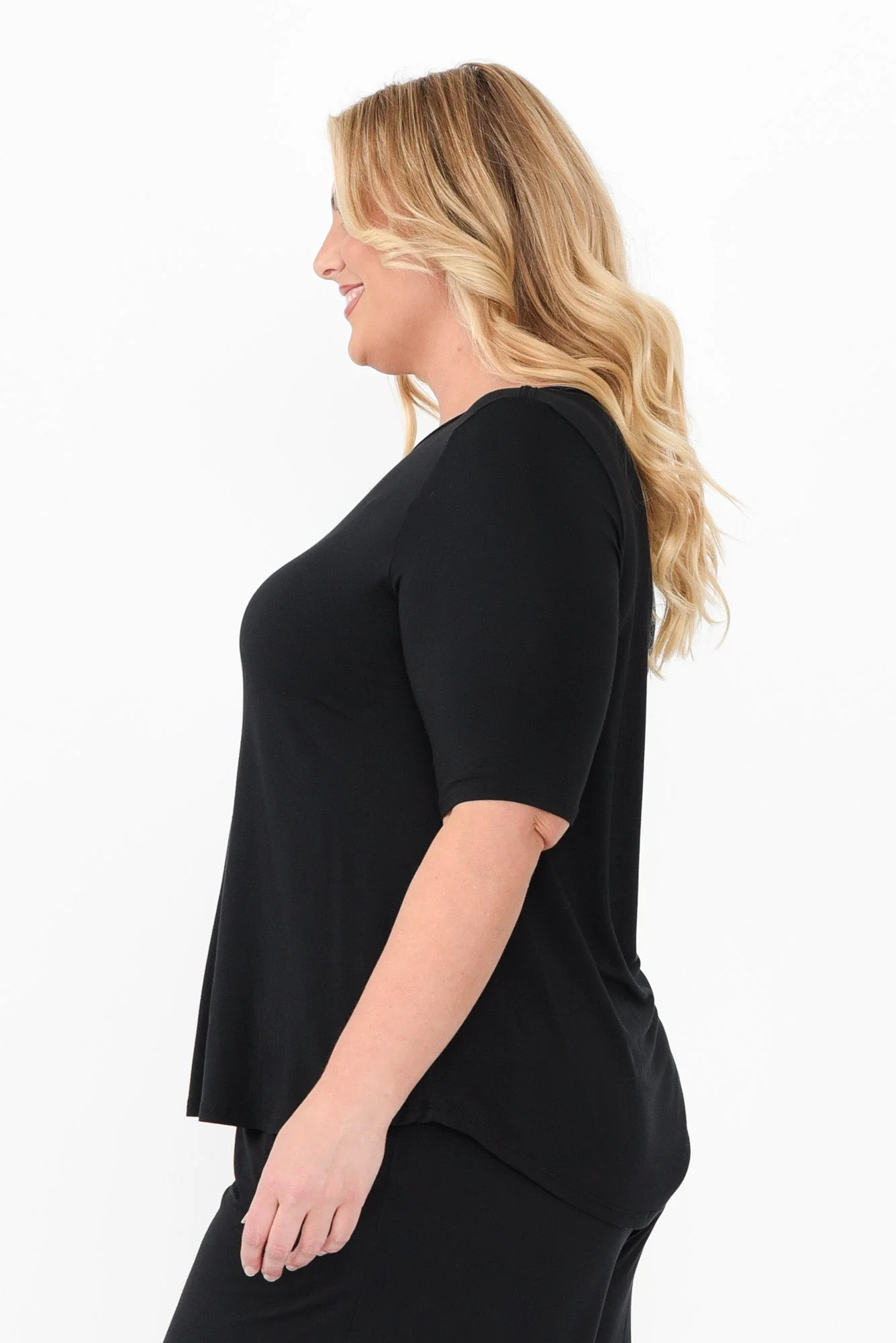 Buttery Black Half Sleeve Top - Image 9