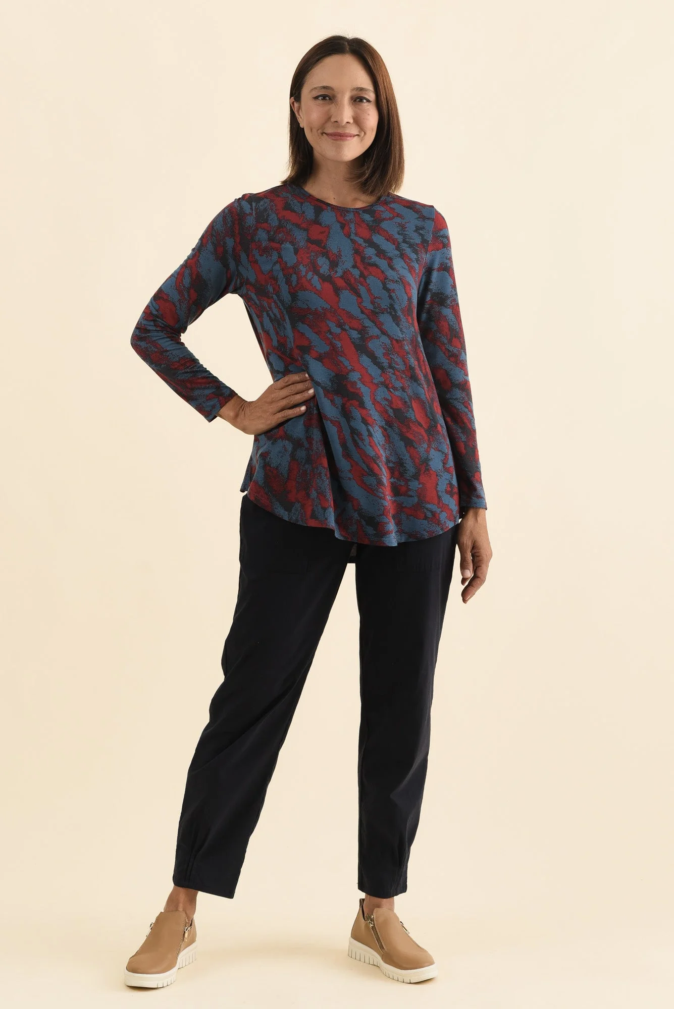 Buttery Carla Red Brushstroke Top - Image 6