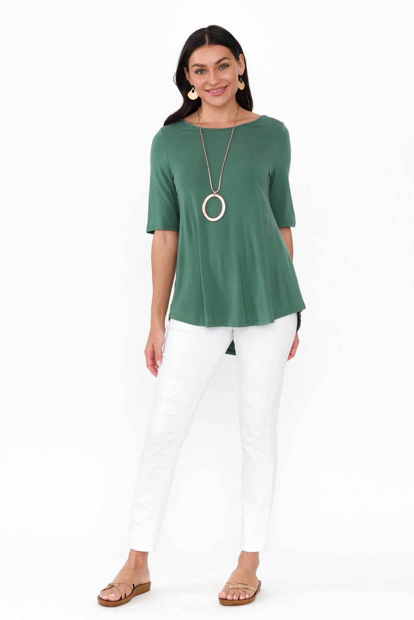 Buttery Emerald Half Sleeve Tee - Image 2