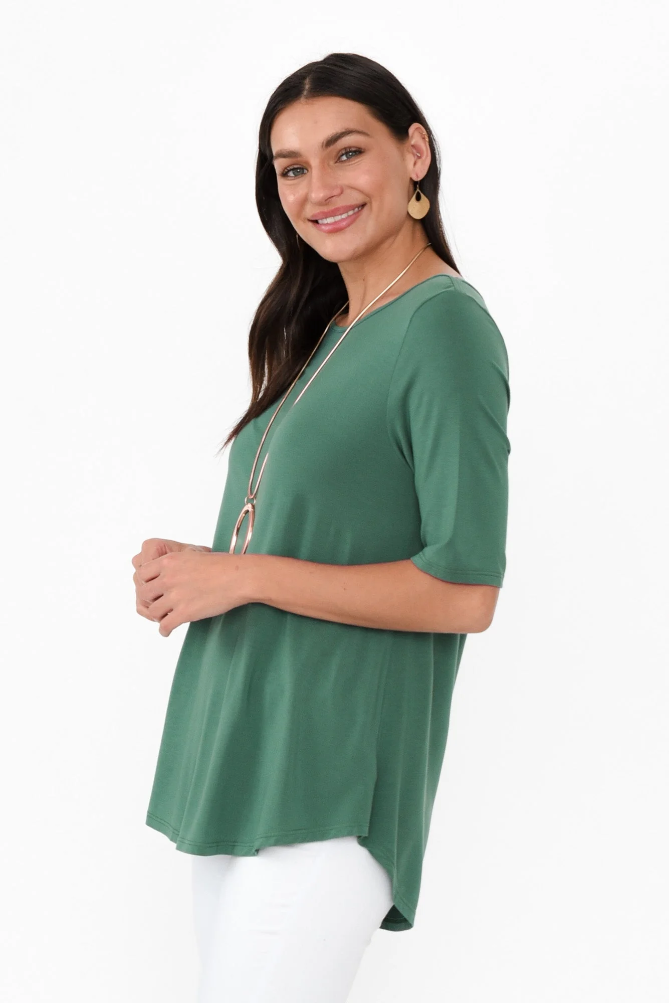 Buttery Emerald Half Sleeve Tee - Image 4