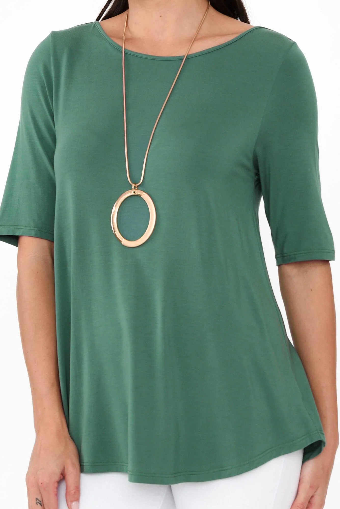 Buttery Emerald Half Sleeve Tee - Image 5