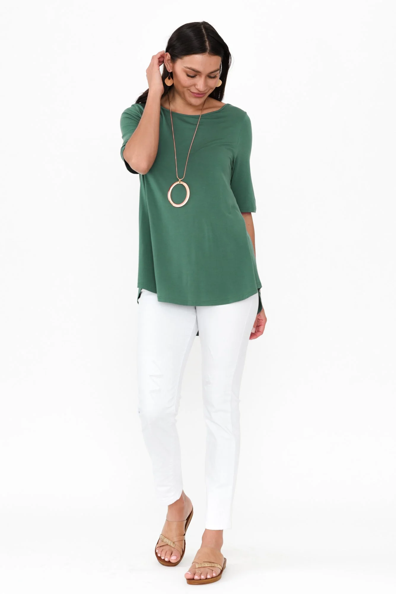 Buttery Emerald Half Sleeve Tee - Image 6