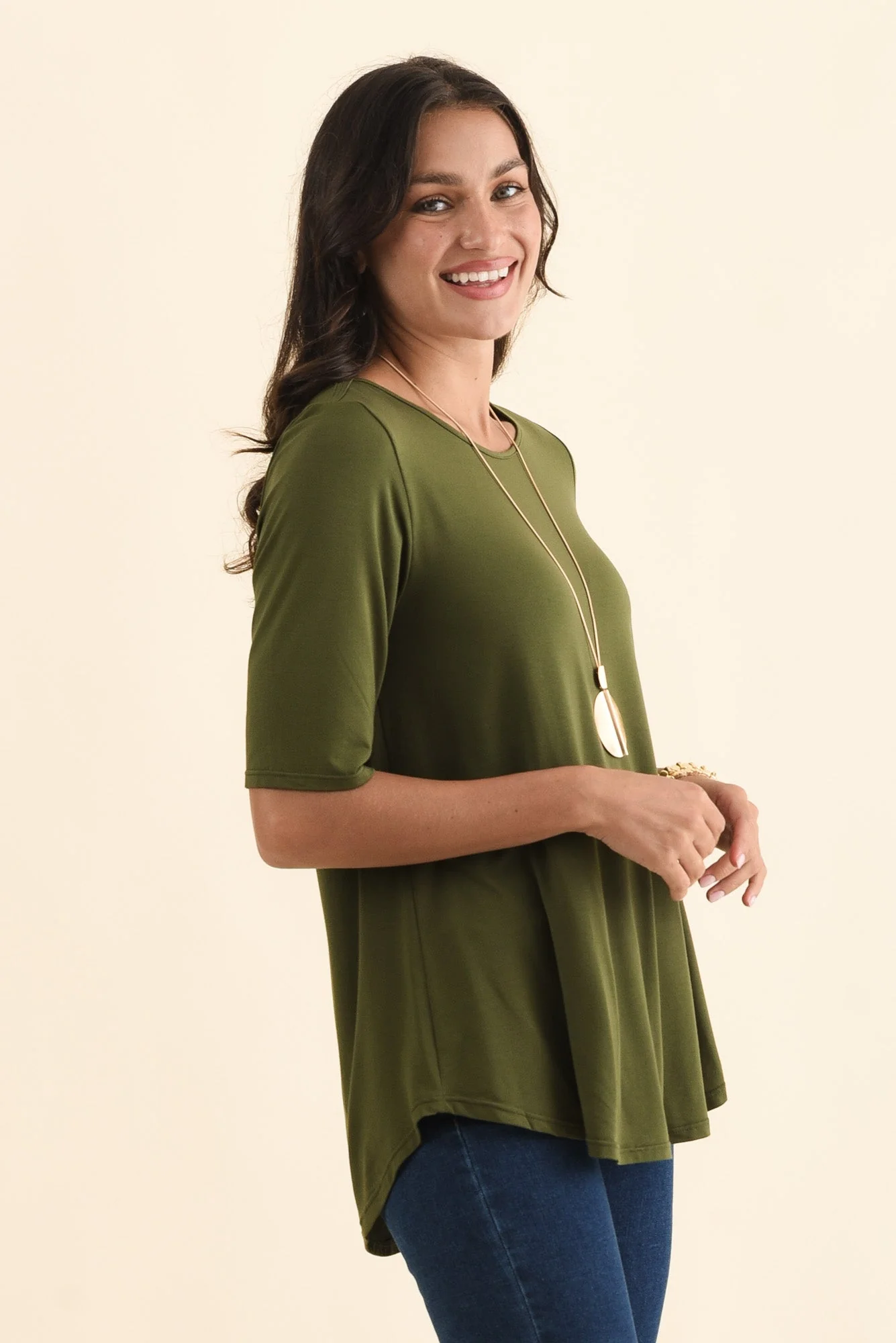 Buttery Green Half Sleeve Top - Image 3