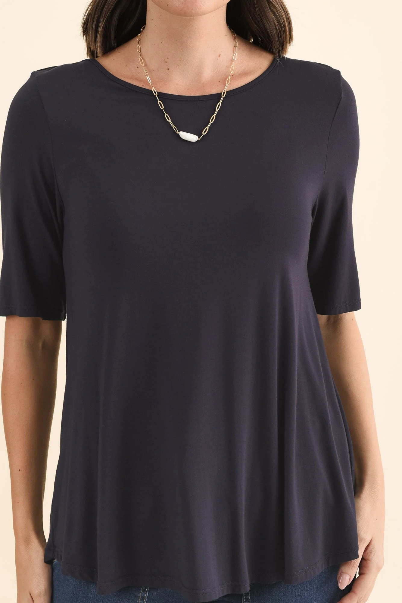 Buttery Navy Half Sleeve Top - Image 5