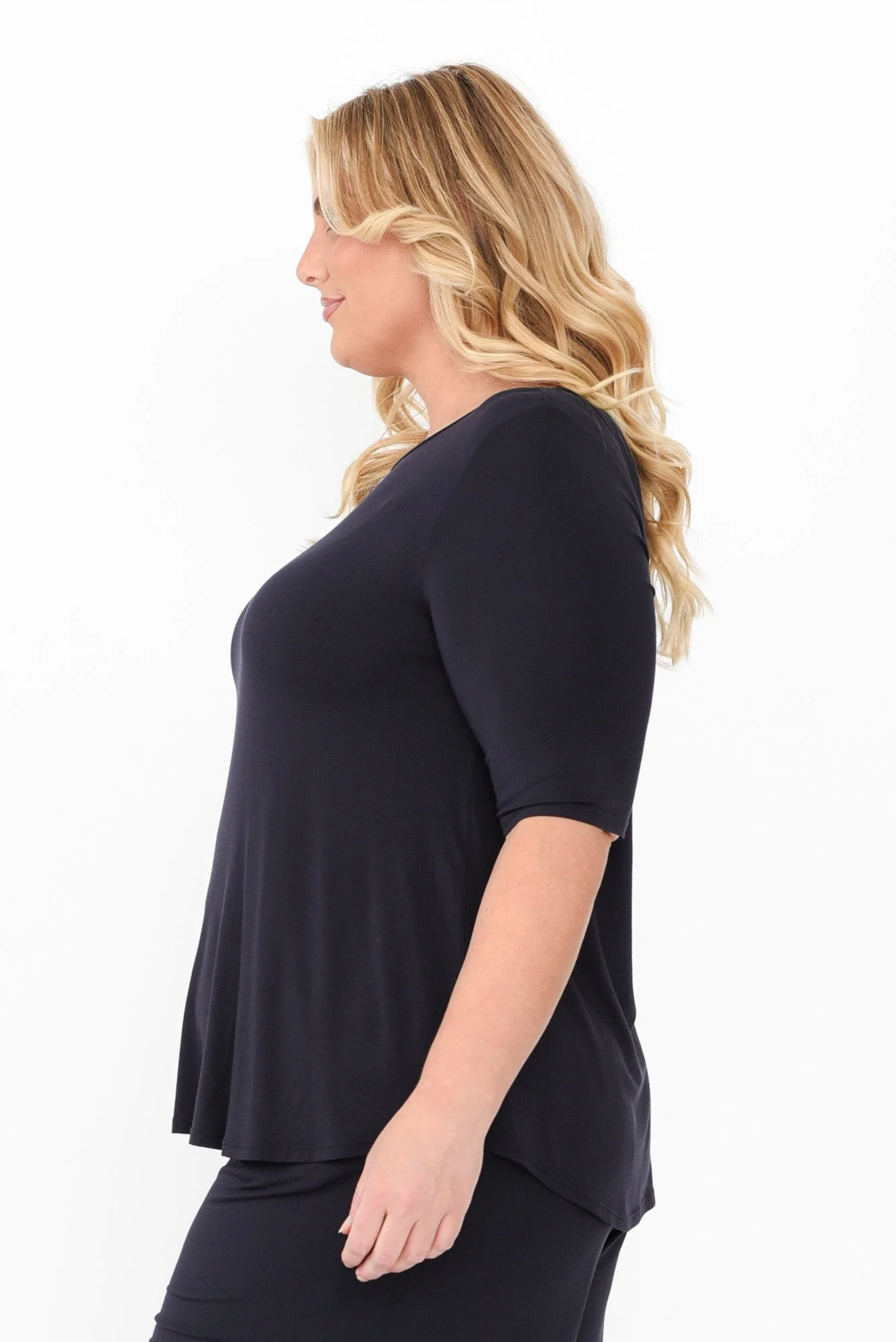 Buttery Navy Half Sleeve Top - Image 9