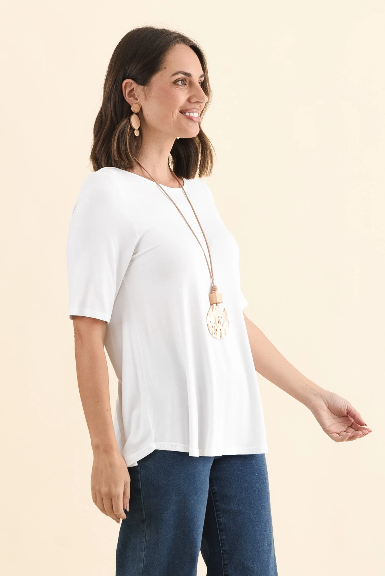 Buttery White Half Sleeve Top - Image 3