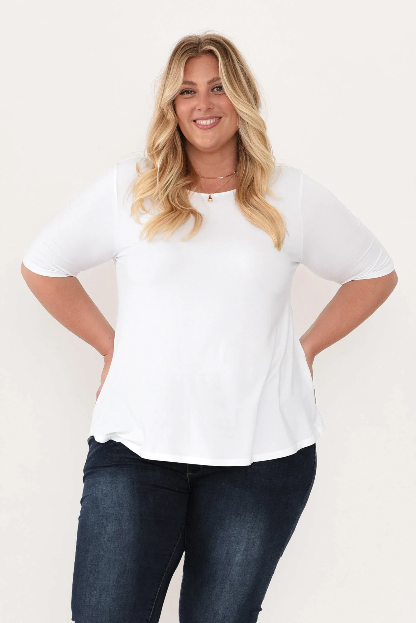 Buttery White Half Sleeve Top - Image 7
