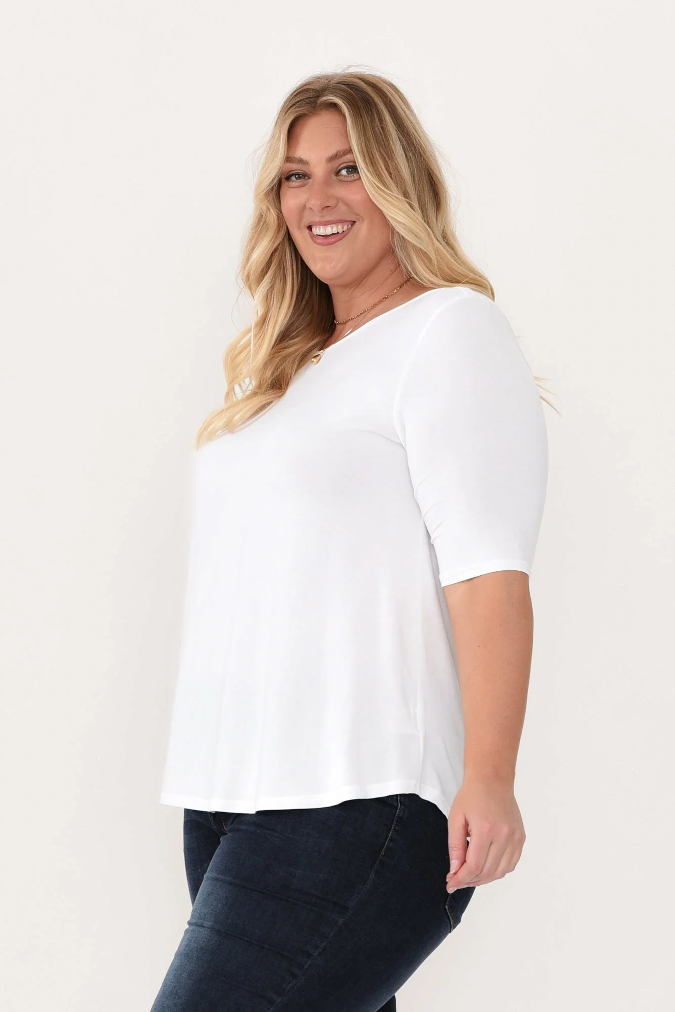 Buttery White Half Sleeve Top - Image 9