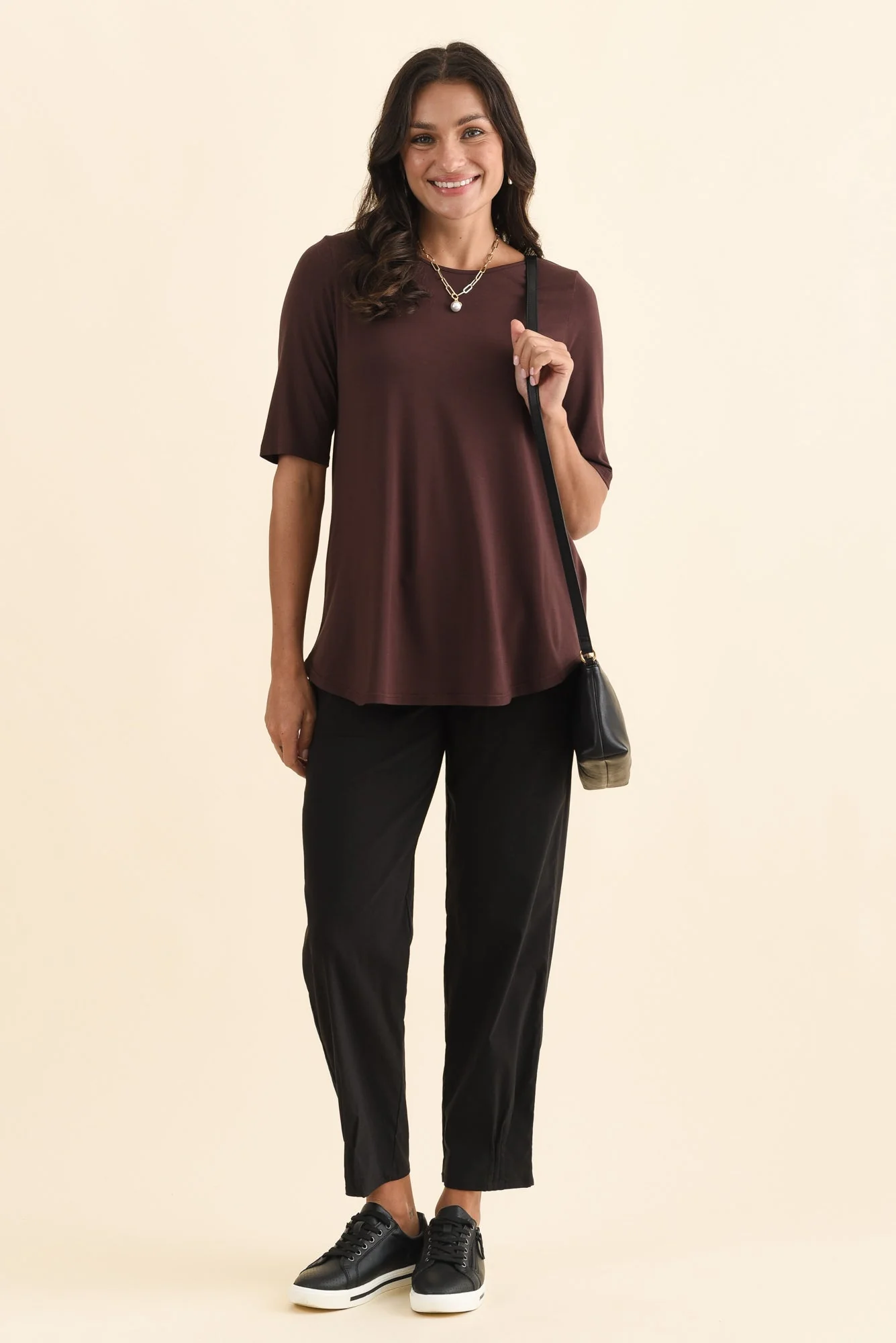 Buttery Wine Half Sleeve Top - Image 2