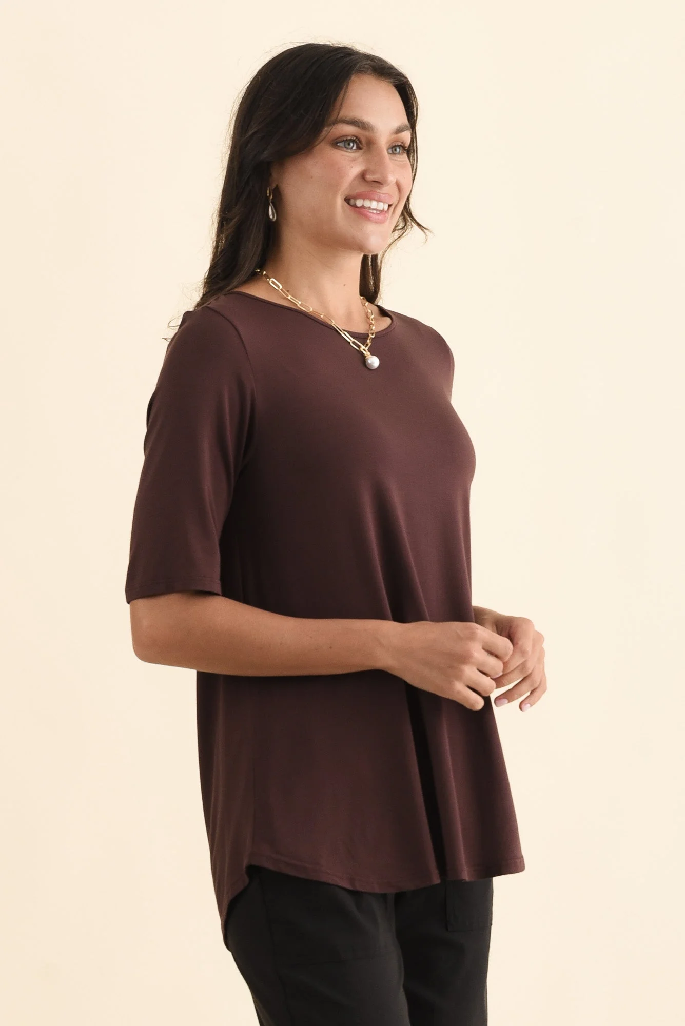 Buttery Wine Half Sleeve Top - Image 3