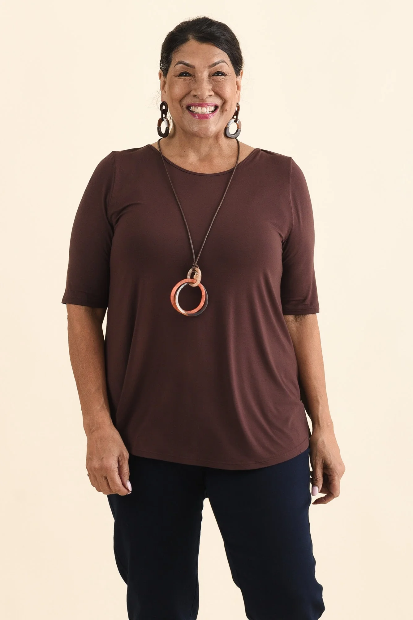 Buttery Wine Half Sleeve Top - Image 7