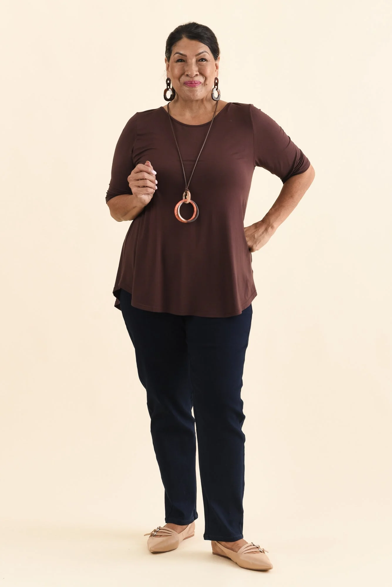 Buttery Wine Half Sleeve Top - Image 8