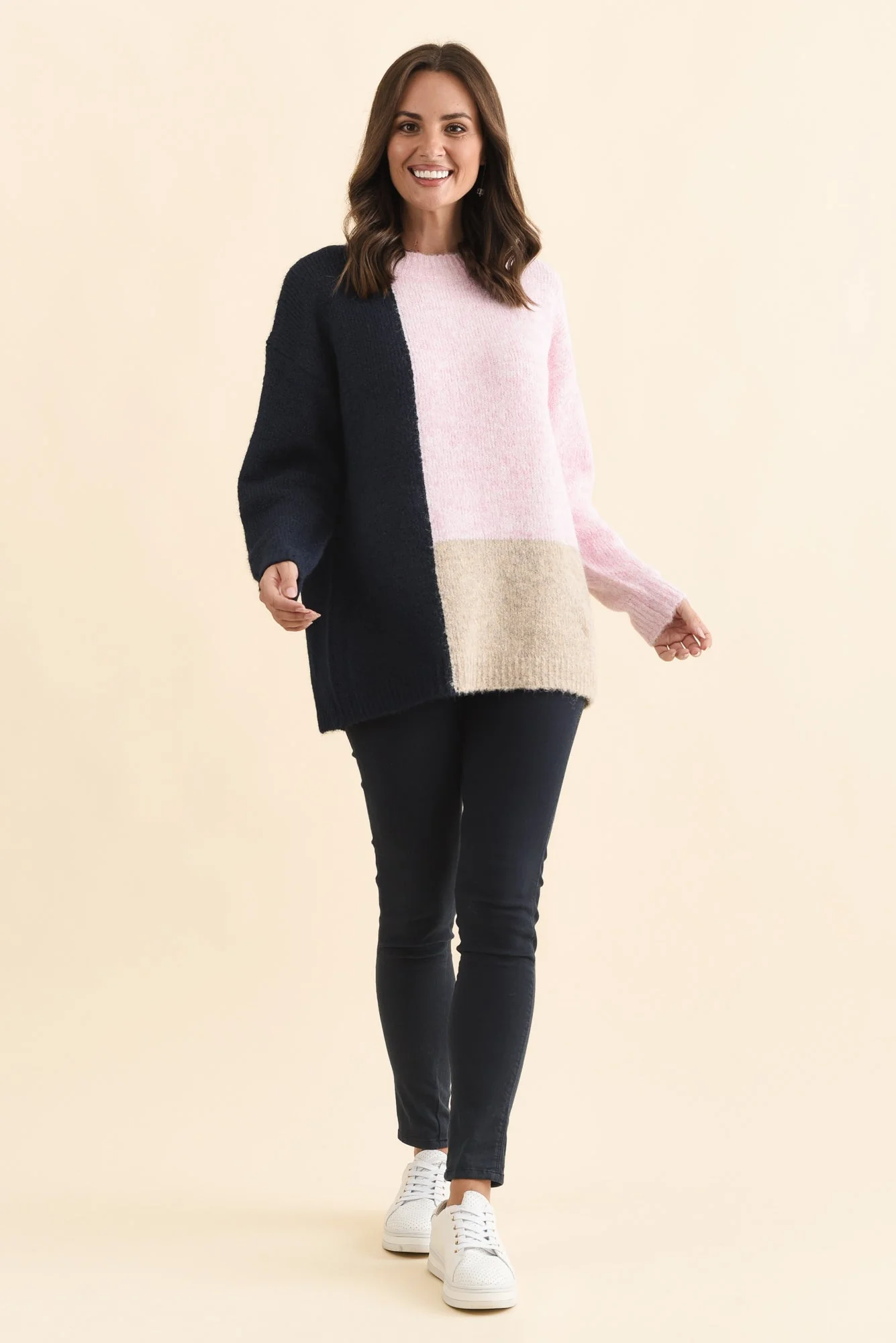 Cadence Pink Splice Knit Jumper - Image 2