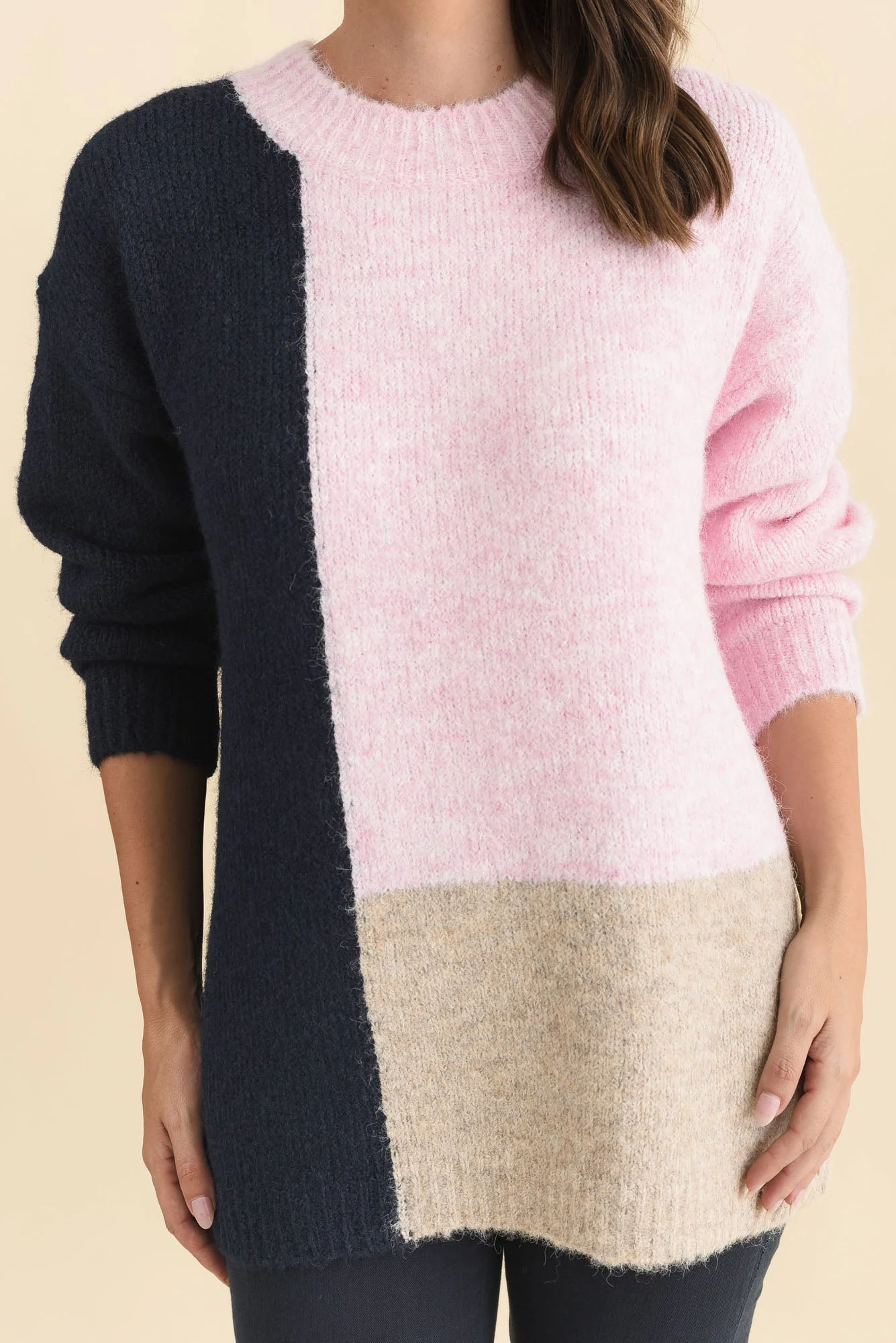 Cadence Pink Splice Knit Jumper - Image 5
