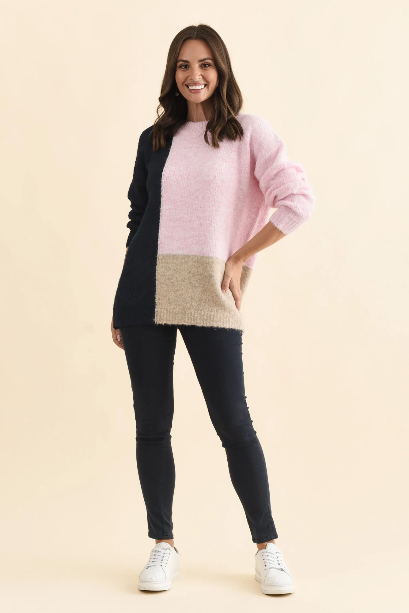 Cadence Pink Splice Knit Jumper - Image 6