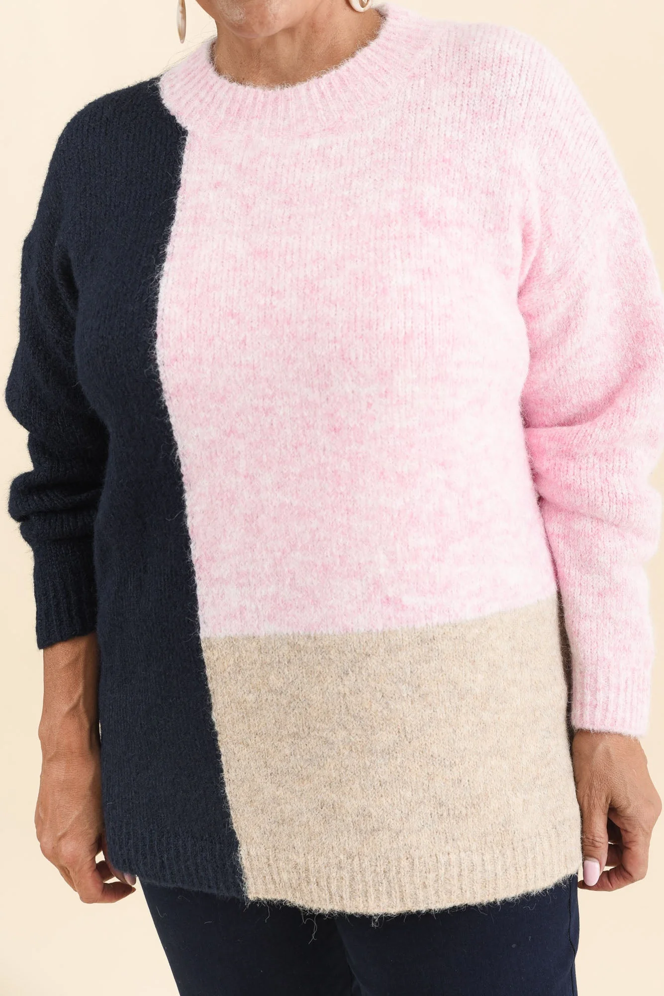 Cadence Pink Splice Knit Jumper - Image 7