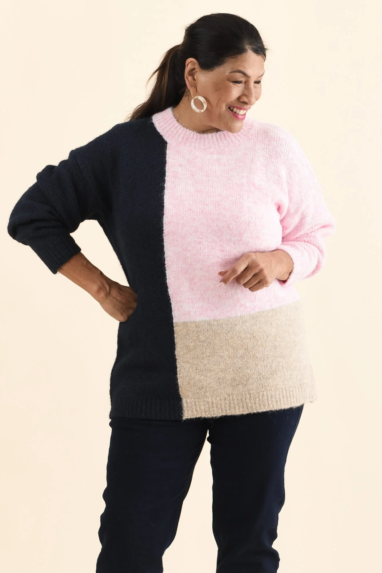 Cadence Pink Splice Knit Jumper - Image 8