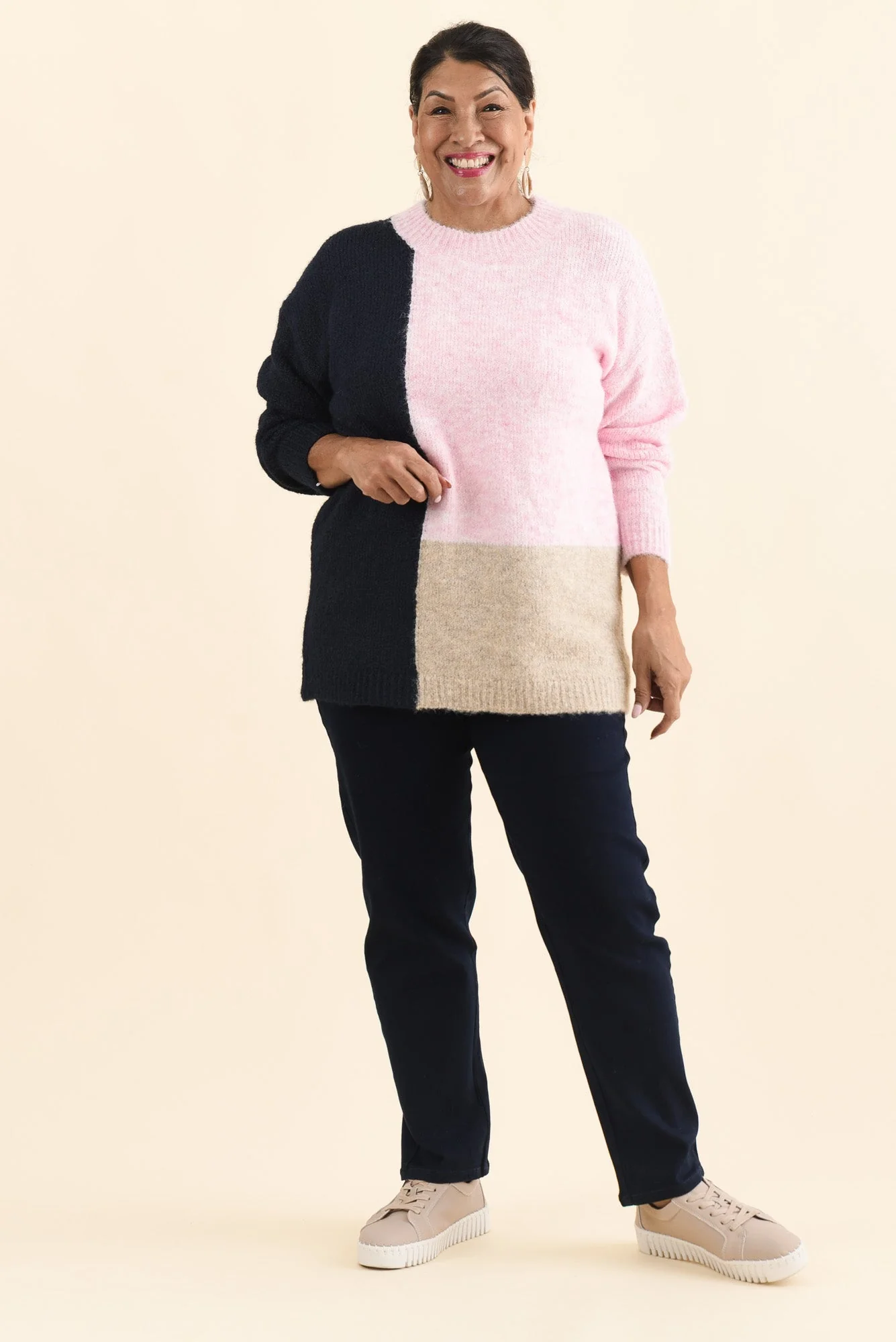 Cadence Pink Splice Knit Jumper - Image 9