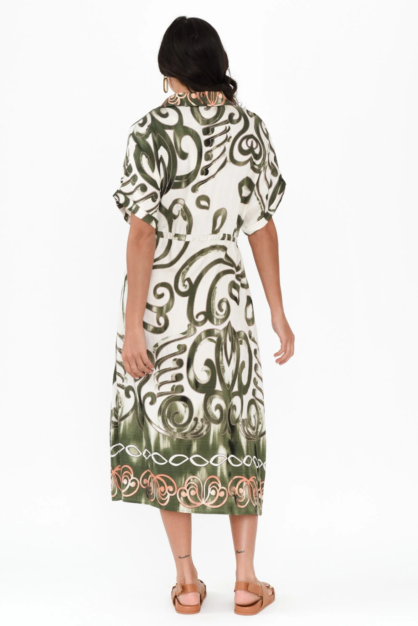 Calixta Green Abstract Pocket Dress - Image 4