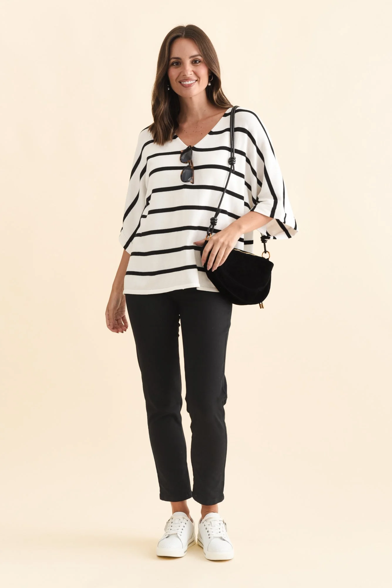 Callie Black Cotton Stretch Pants - Image 3