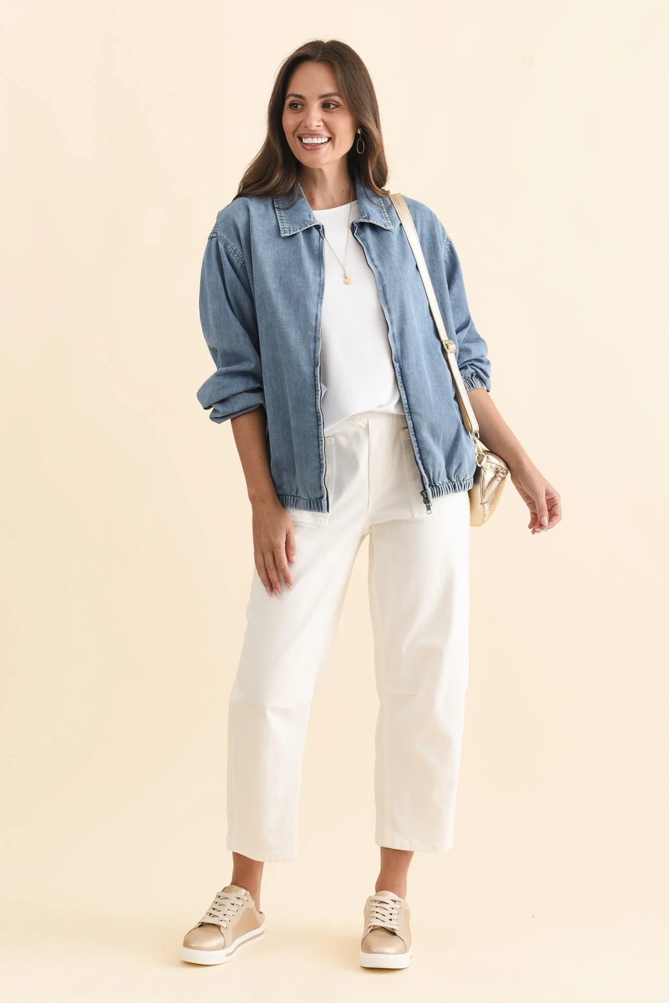 Callie Blue Denim Bomber Jacket - Image 3