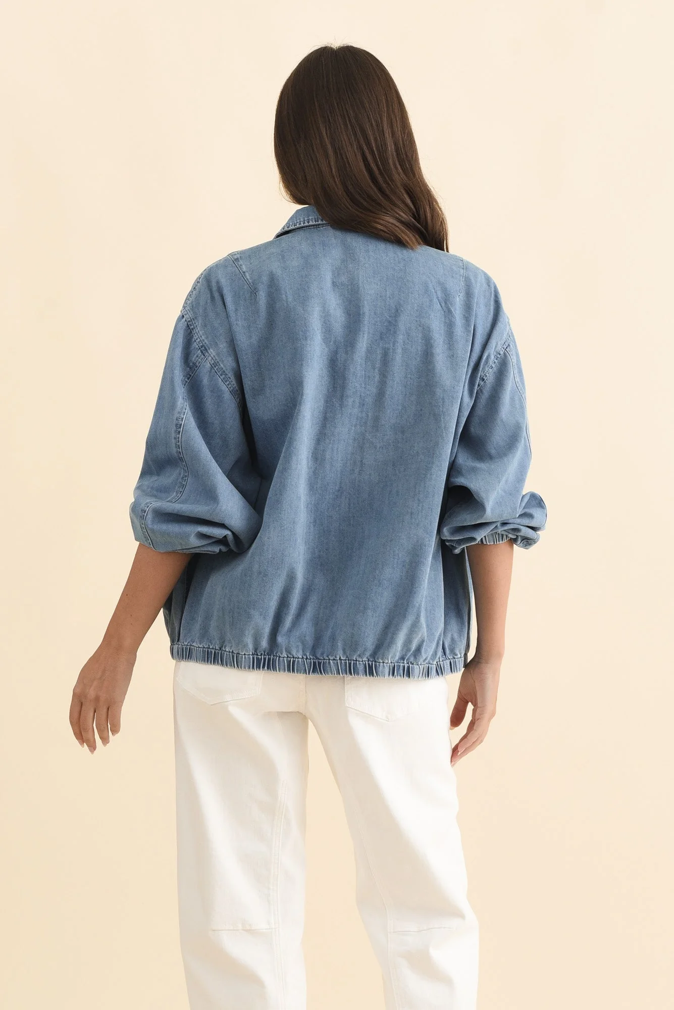 Callie Blue Denim Bomber Jacket - Image 5