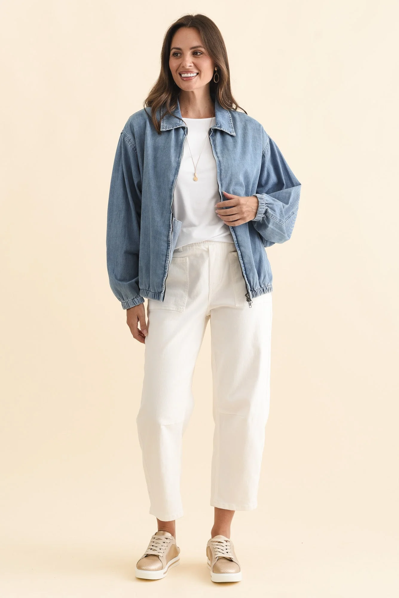 Callie Blue Denim Bomber Jacket - Image 7