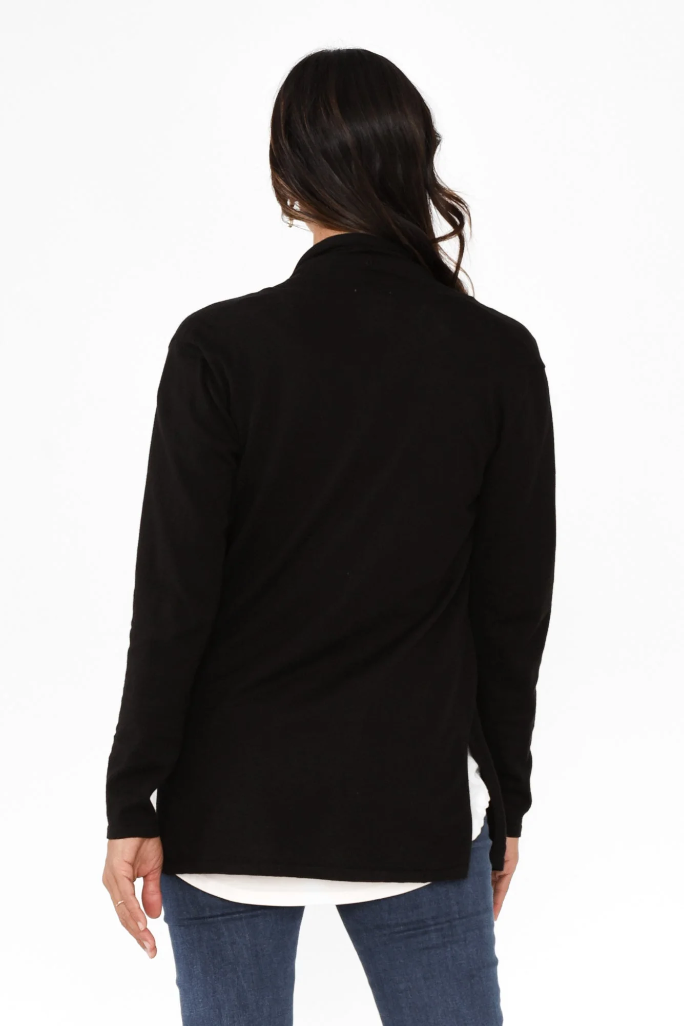 Cally Black Cotton Pocket Cardigan - Image 4