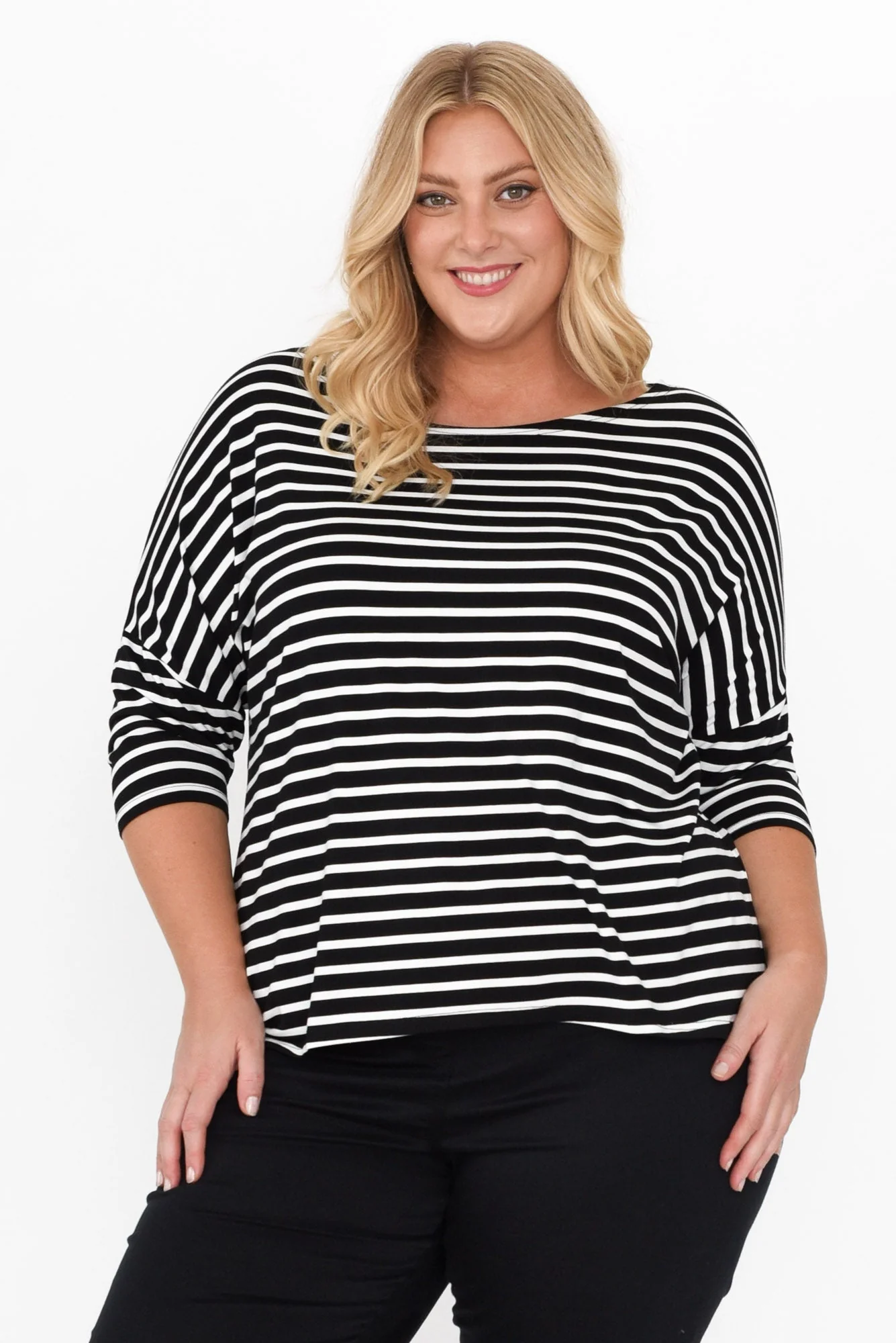 Camila Black Stripe Bamboo Top - Image 10