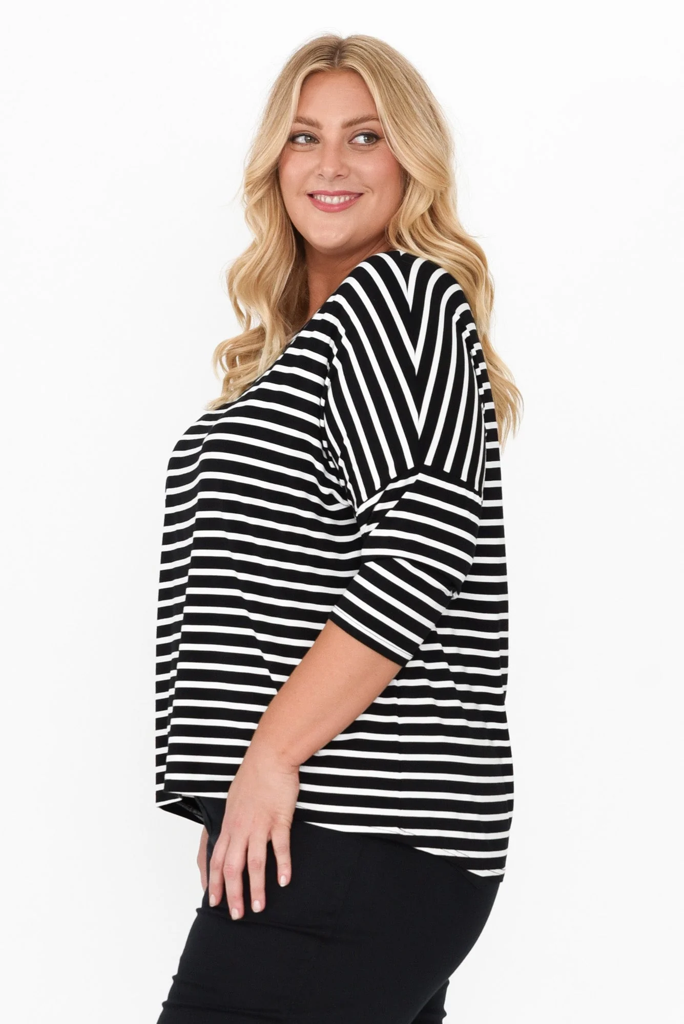 Camila Black Stripe Bamboo Top - Image 12