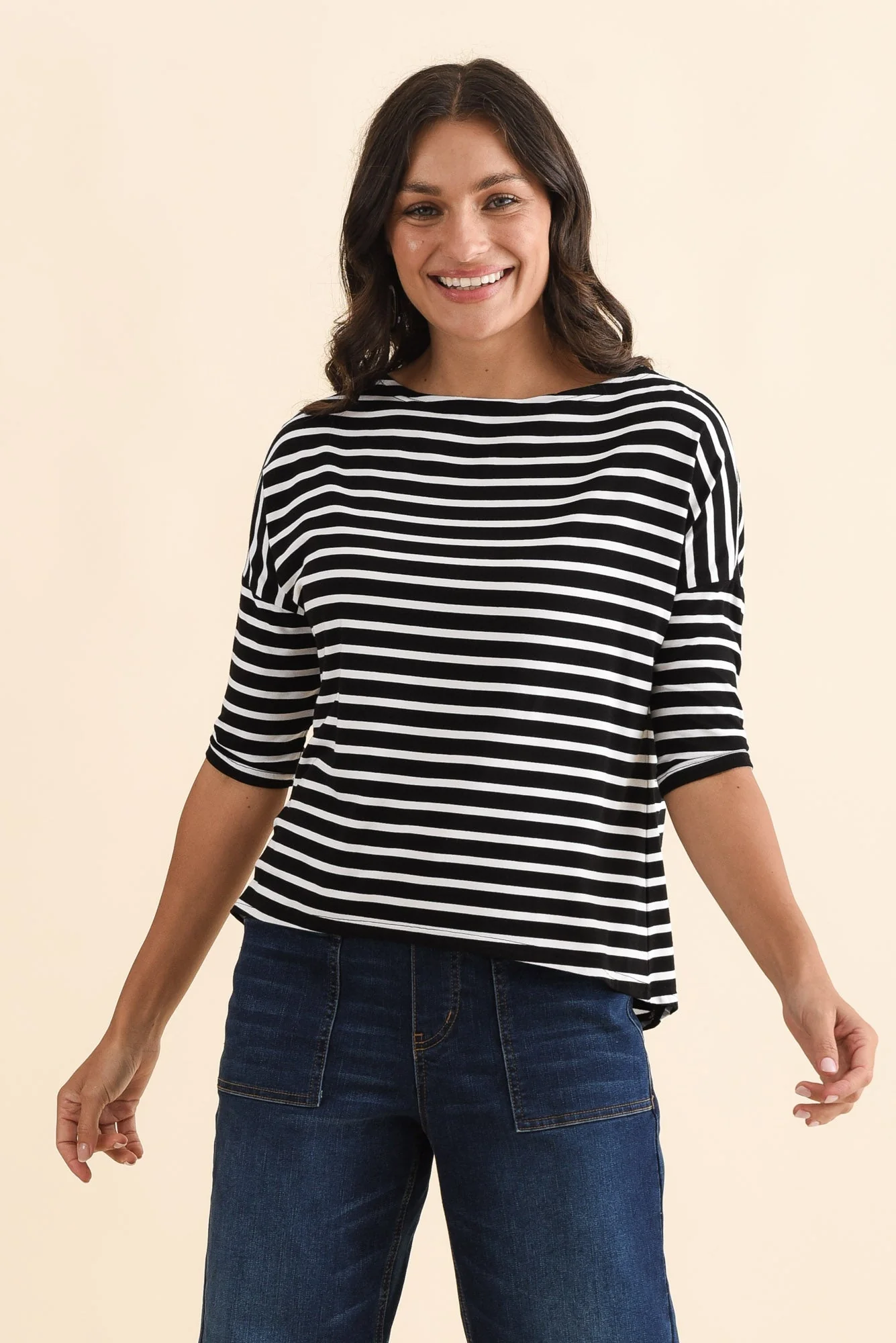 Camila Black Stripe Bamboo Top - Image 2