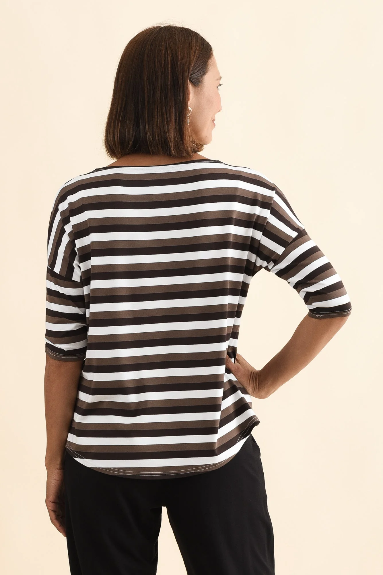 Camila Brown Stripe Bamboo Top - Image 5