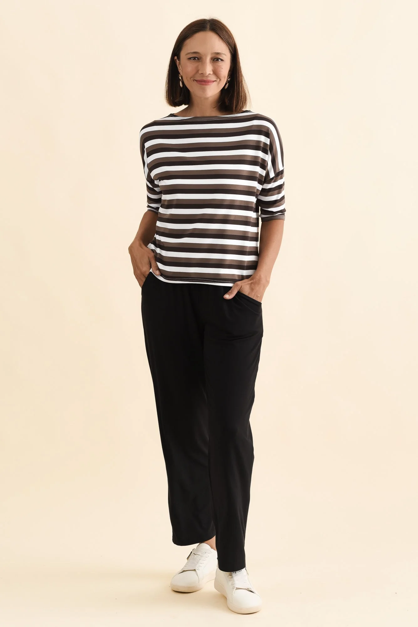 Camila Brown Stripe Bamboo Top - Image 7
