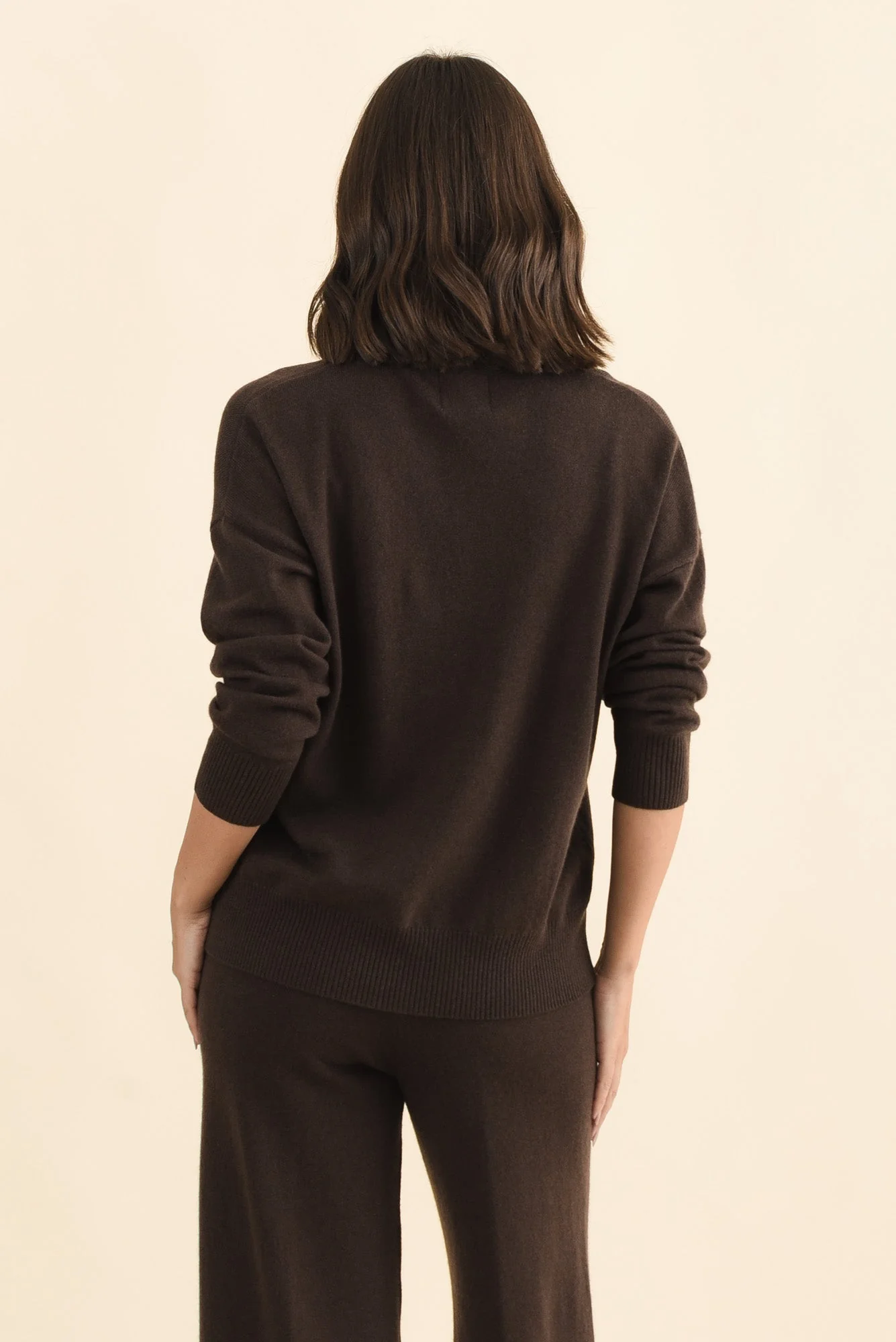 Camila Chocolate Wool Cashmere Jumper - Image 4